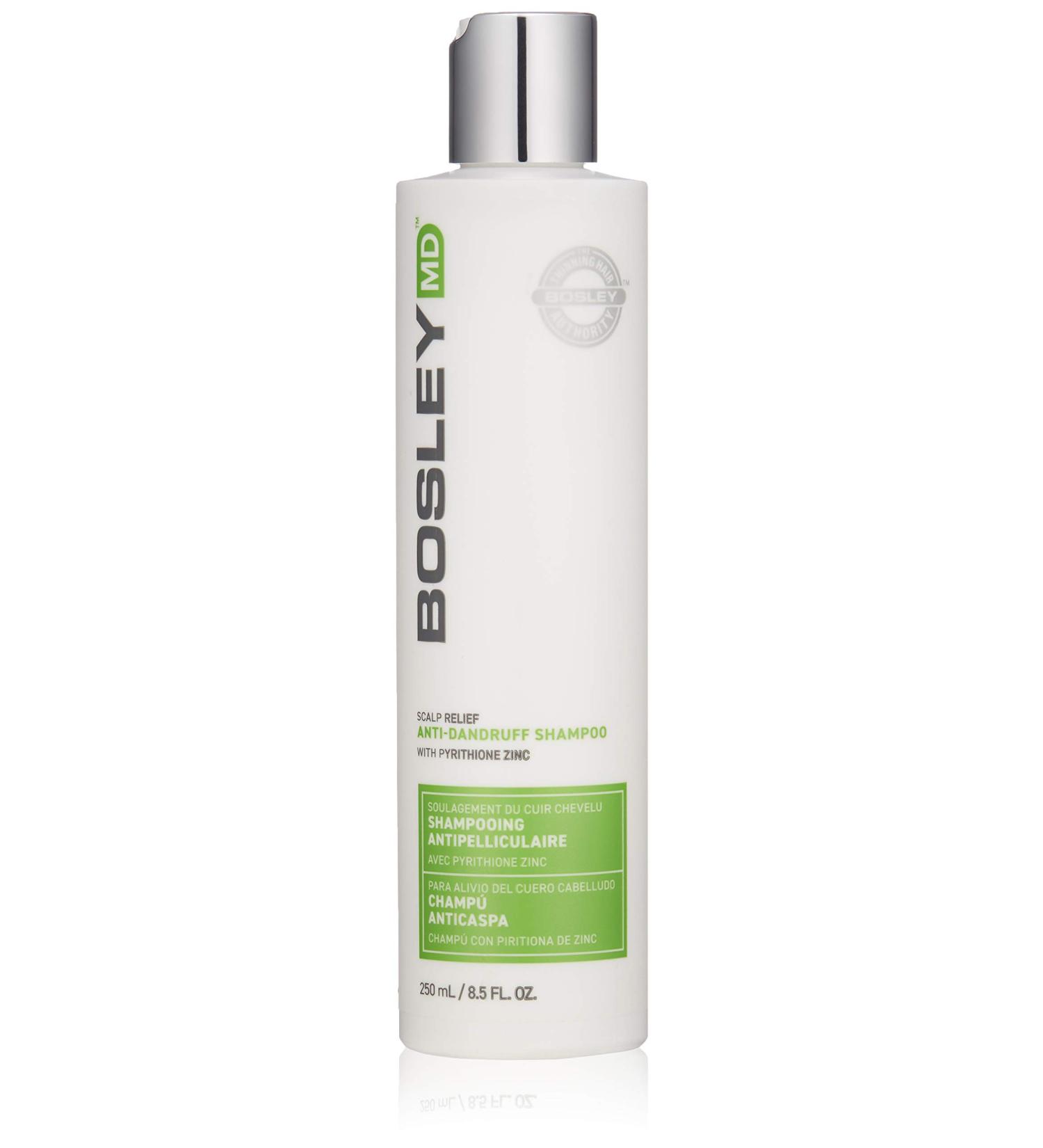 Bosley Scalp Relief Anti-Dandruff Shampoo 8.5 fl oz | Pyrithione Zinc Treatment - Buy Online on GoSupps.com