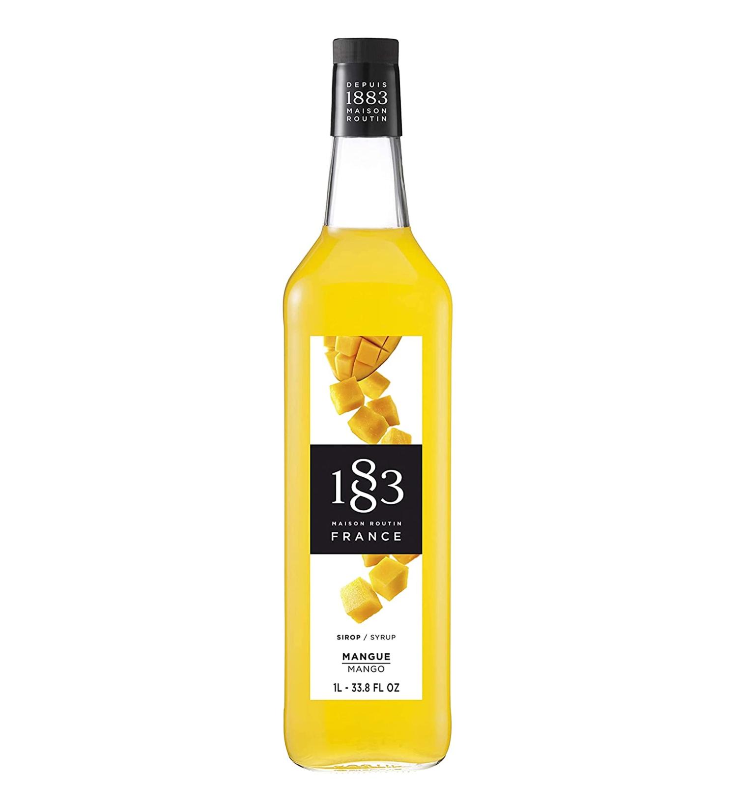 1883 Maison Routin Premium Mango Syrup for Iced Tea Cocktails Mocktails Smoothies Desserts Glass 1L - Buy Online on GoSupps.com