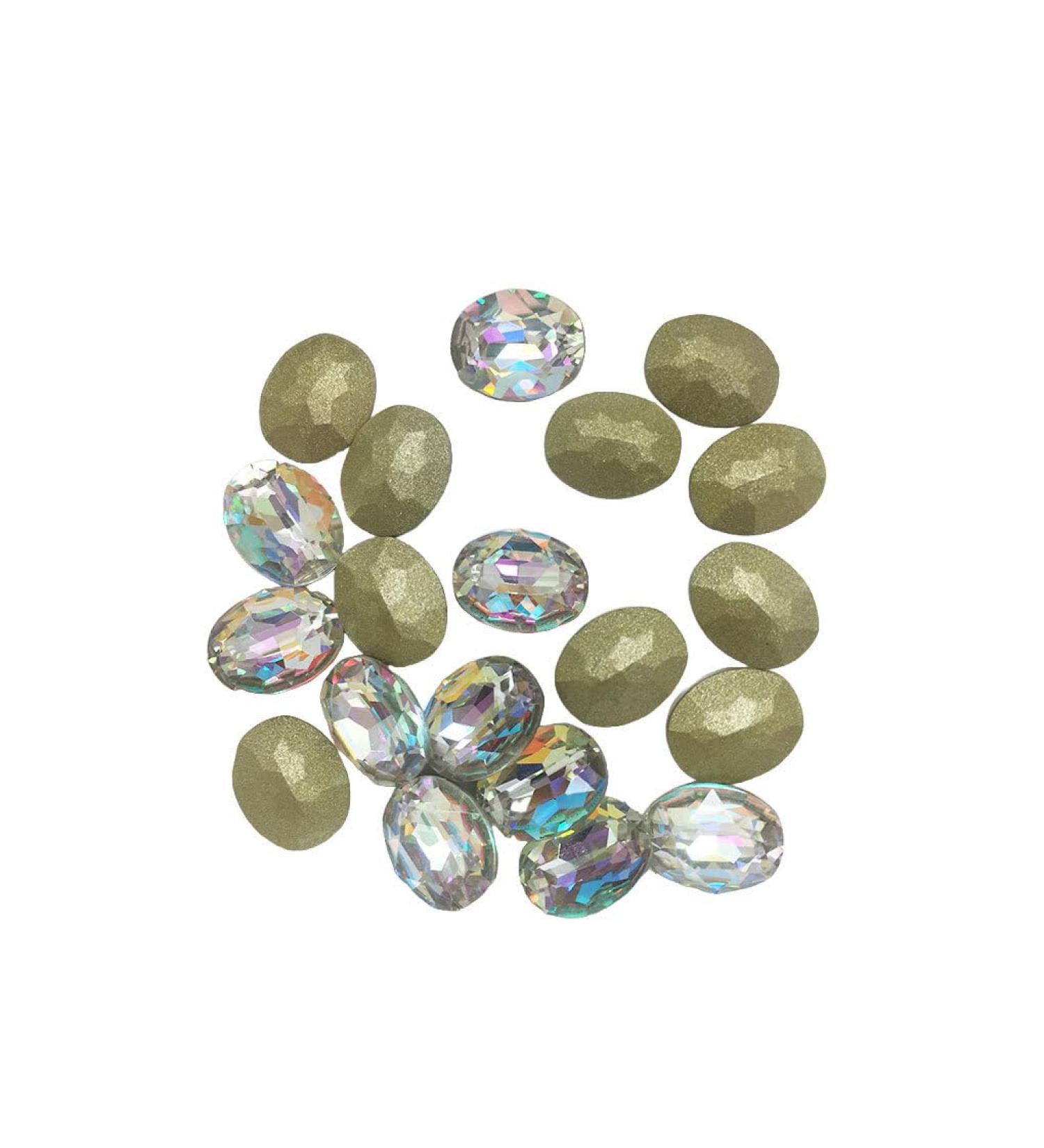 dijiusidy Nail Rhinestones Manicure Decorations Multiple-Shape Multi-color Glass DIY Decor Stickers Eye-catching Beauty Tools 8 * 10mmOval 8*10mmoval - Buy Online on GoSupps.com