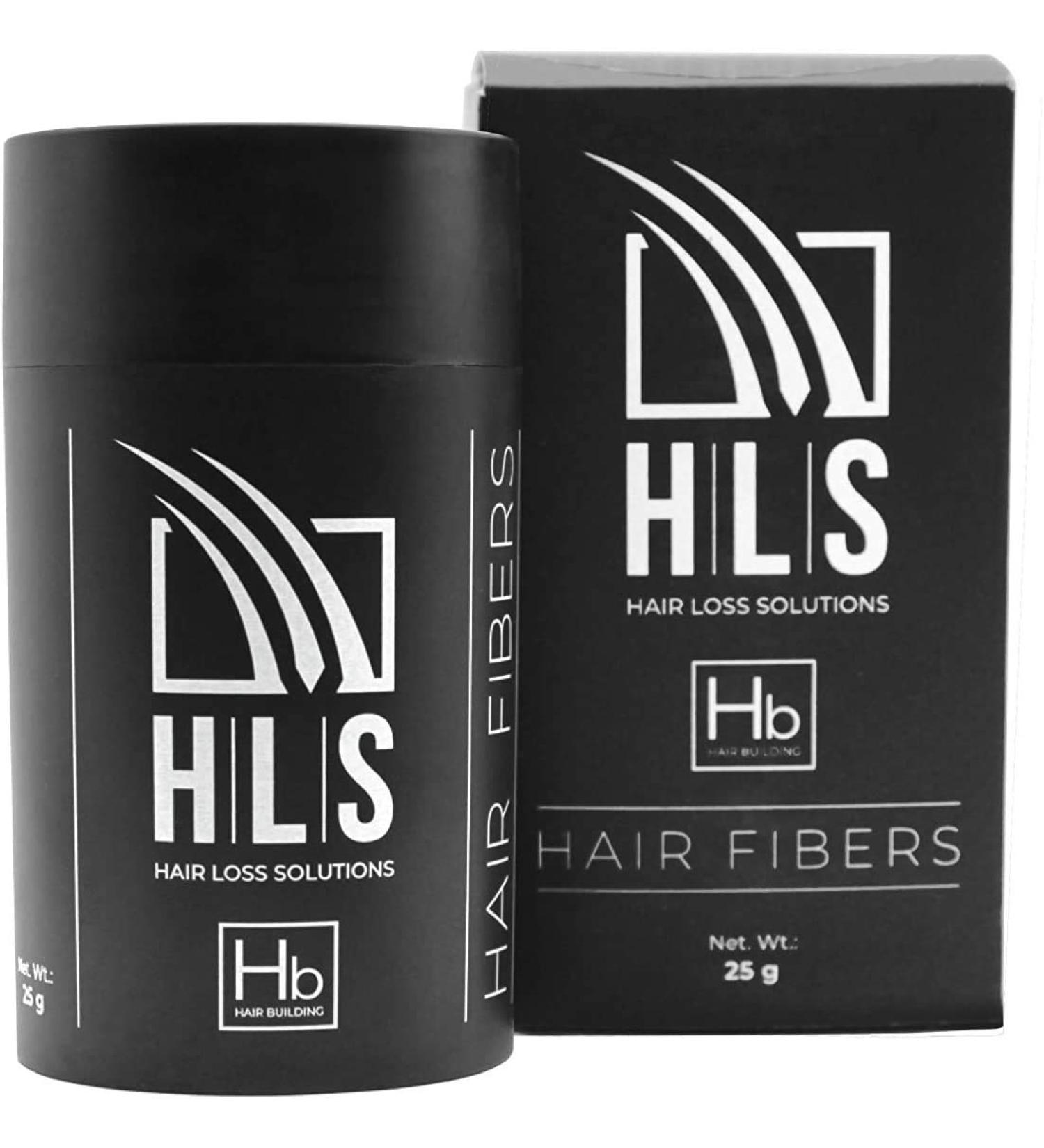 HLS Hair Fibres Black 25g Bottle - Instant Hair Thickening Powder for Women & Men - Buy Online on GoSupps.com