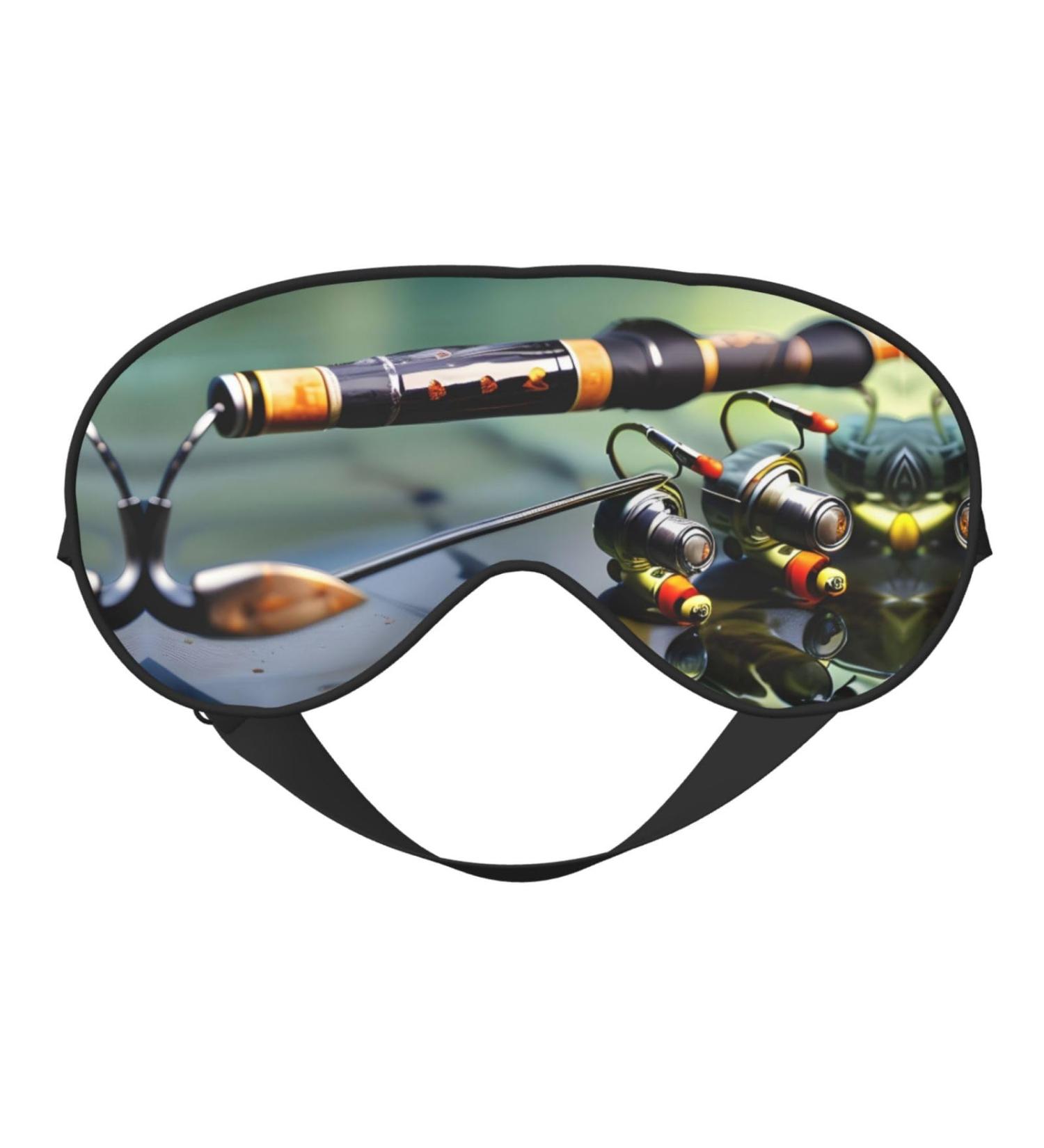 Fishing Rod Print Double-Sided Eye Mask Soft and Light Blocking for Enhancing Sleep Quality - Buy Online on GoSupps.com