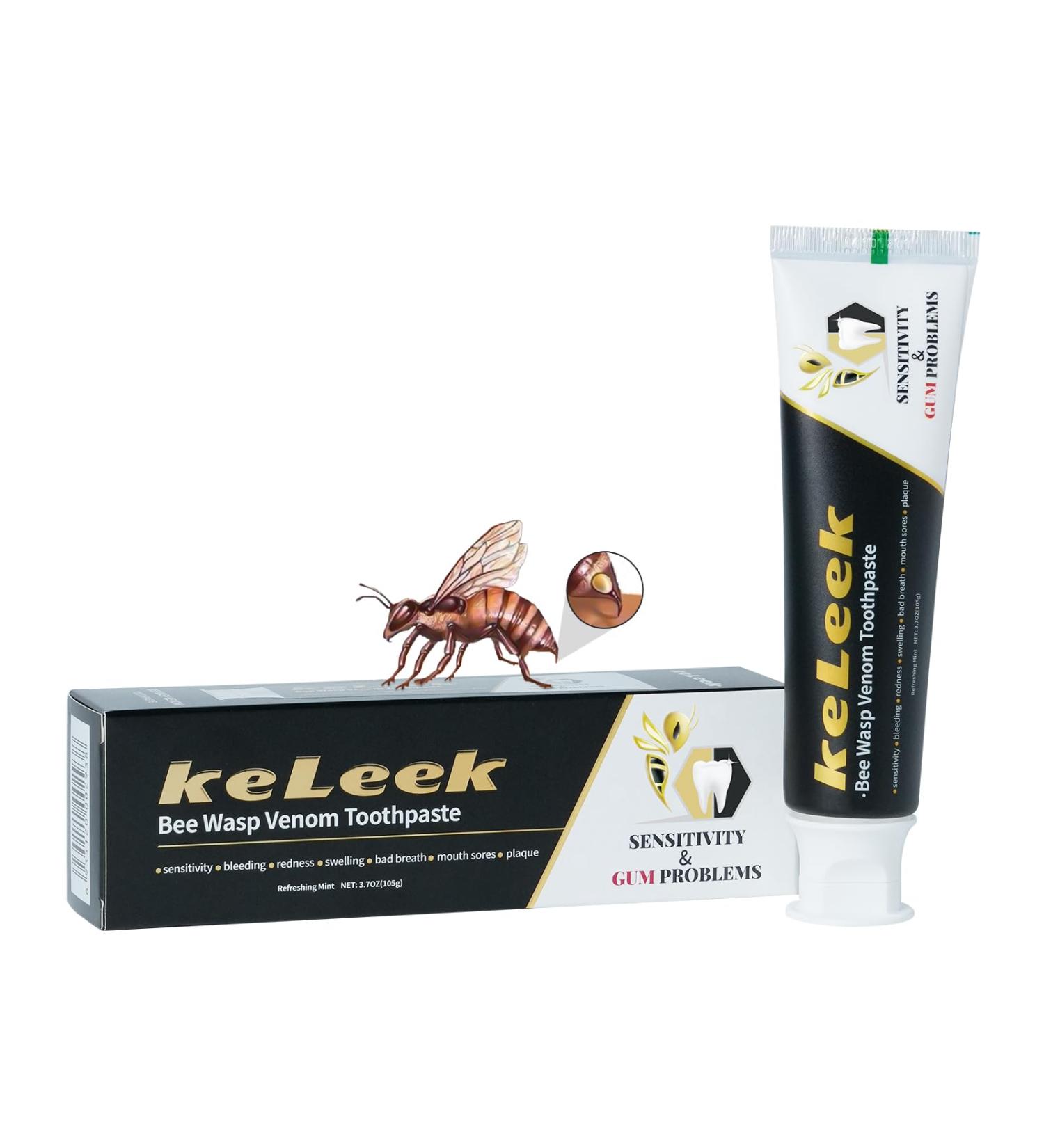 Bee Wasp Venom Toothpaste for Bleeding Gums Gingivitis Treatment Repair Sensitive Teeth Mouth Sores Plaque -150 MIN Breath Fresheners - 3.7 OZ(1 Pack) Black- 3.7 Oz(1 Pack) - Buy Online on GoSupps.com