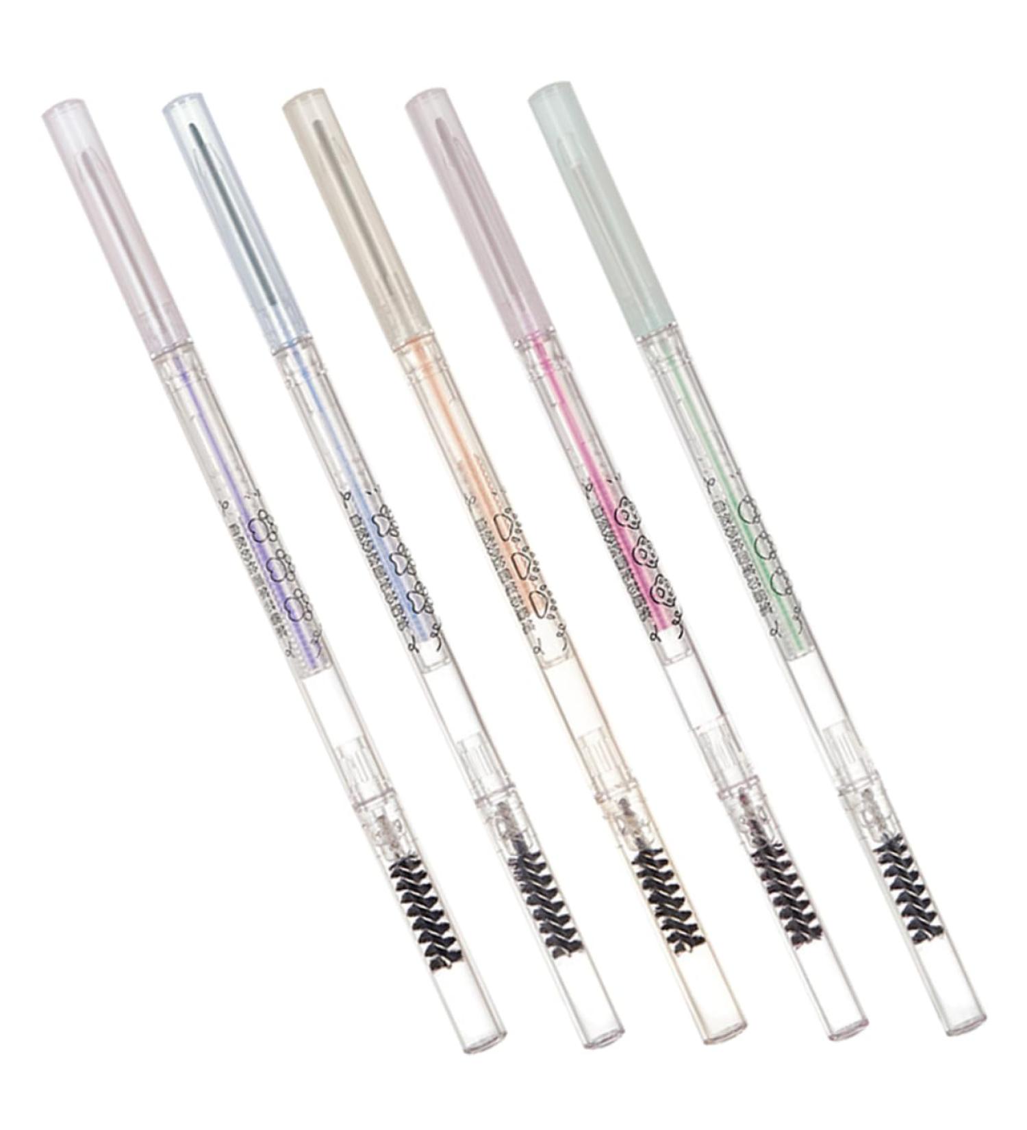 Housoutil 5pcs Tools Eyebrow Makeup Double-head with Thin Pens Pencil Brown Brush Pencils S Anti-perspiration - Buy Online on GoSupps.com