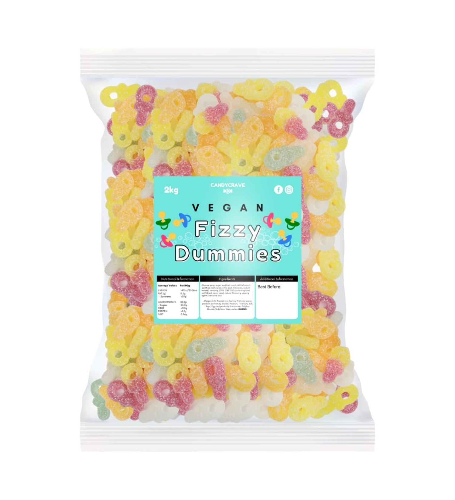 Candycrave - Vegan Fizzy Dummies 2Kg Bulk Bag - Buy Online on GoSupps.com