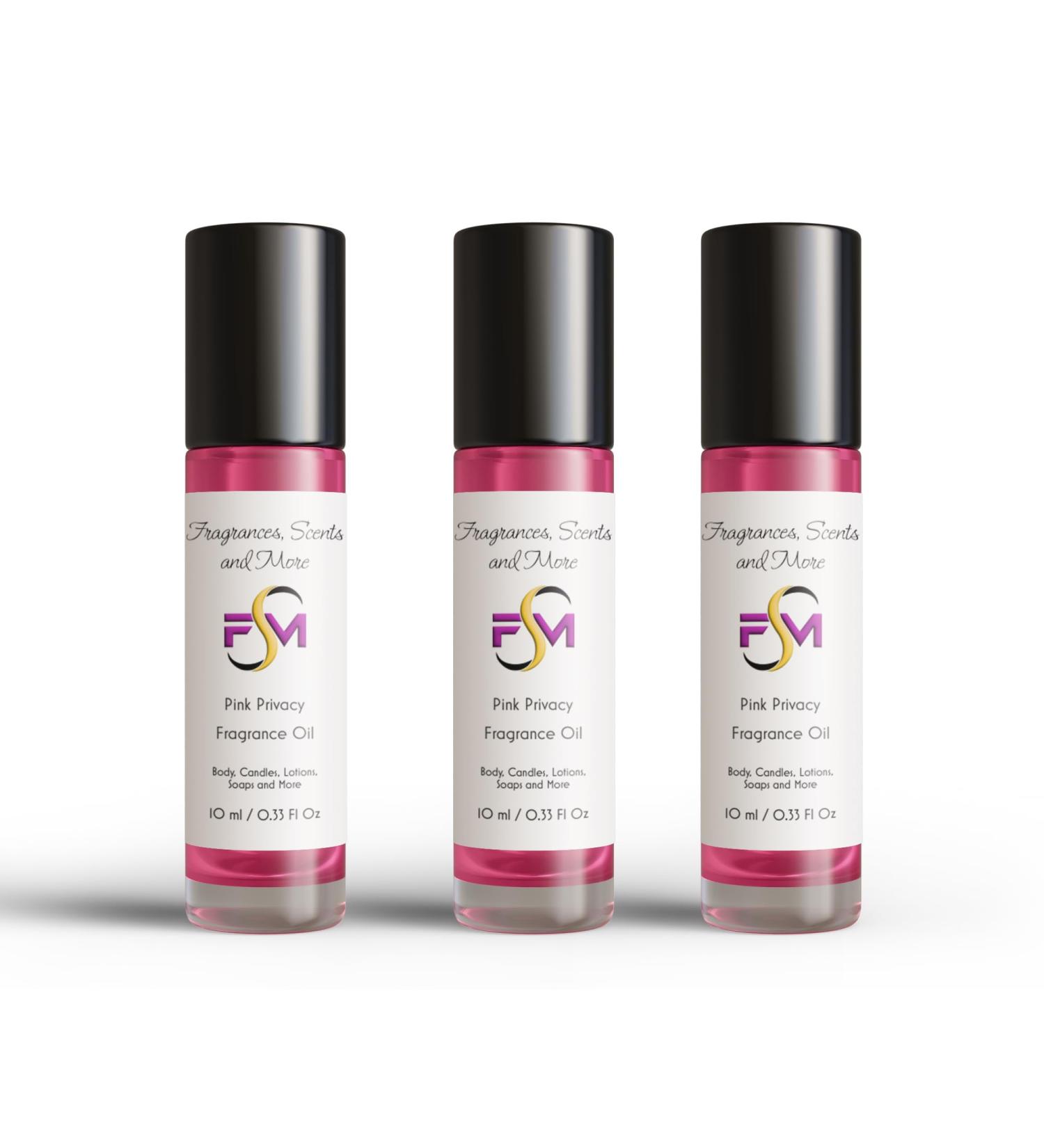 Pink Privacy Fragrance Oil - 3 Bottles 0.33 Fl Oz Glass Roll On (10ml) 0.33 Fl Oz (Pack of 3) - Buy Online on GoSupps.com