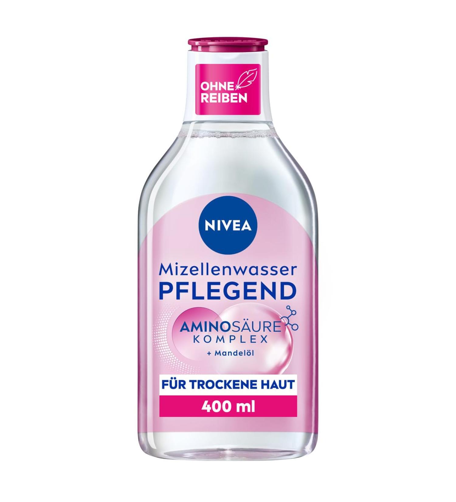 Nivea Nourishing Micellar Water for Dry Skin | Moisturizing Facial Cleanser with Almond Oil & Amino Acids (400ml) - Buy Online on GoSupps.com