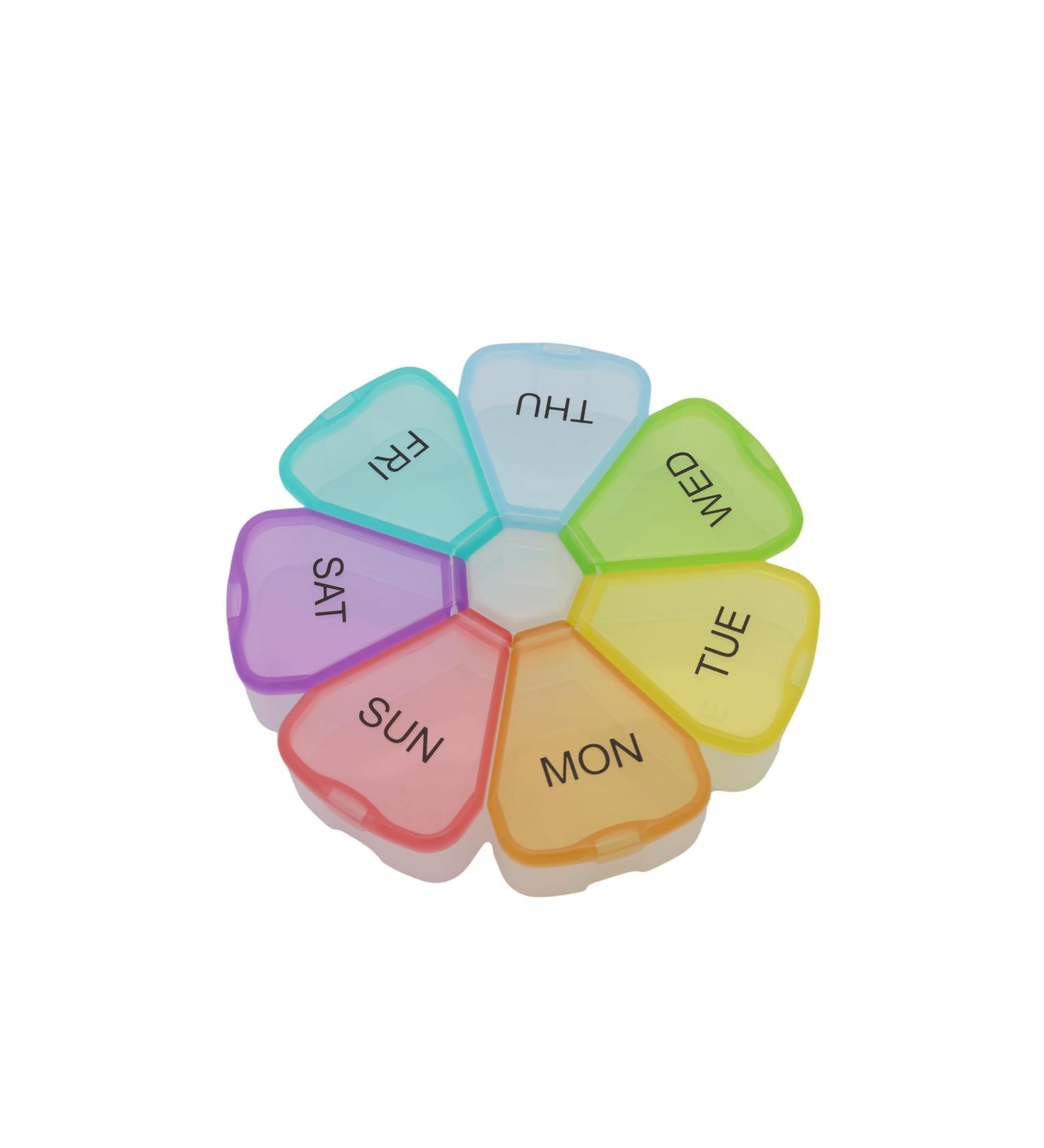 7 Day Weekly Pill Organizer - ShysTech Large Pill Case for Vitamins Supplements & Medication (Multi-Color) - Global Shipping Available - Buy Online on GoSupps.com