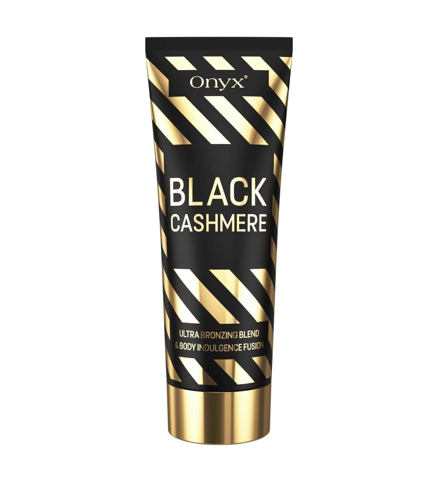 Onyx Black Cashmere Tanning Cream for Sunbed with Bronzer - Sunbed Cream with Natural Bronzing Blend for Dark Tan Results - Tinted Moisturiser for Skincare Routine & Anti-Cellulite Power - Buy Online on GoSupps.com