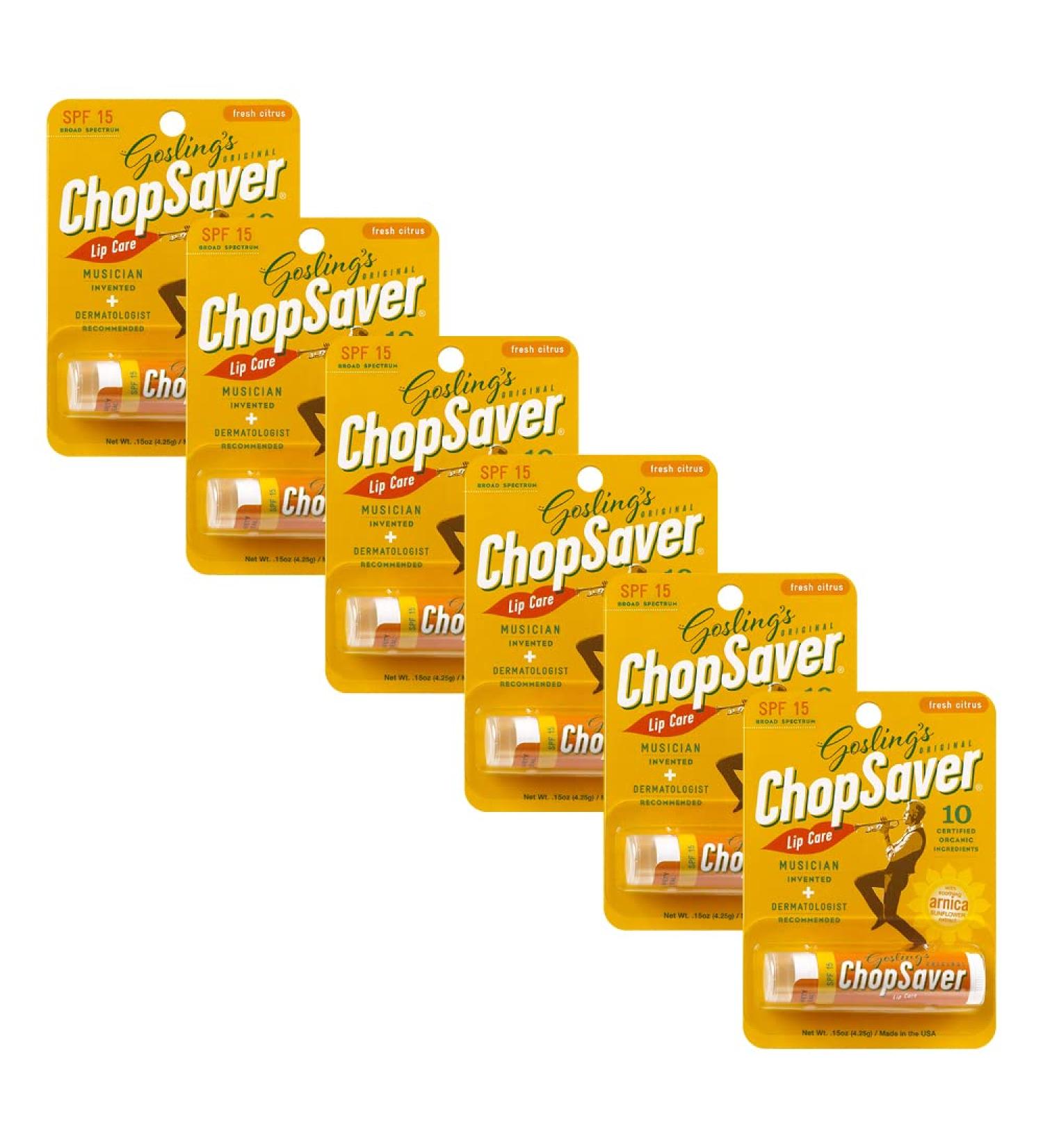 Goslings Original ChopSaver SPF 15 Lip Balm - Pack of 6 | All Natural, Moisturizing, SPF Protection - Buy Online on GoSupps.com