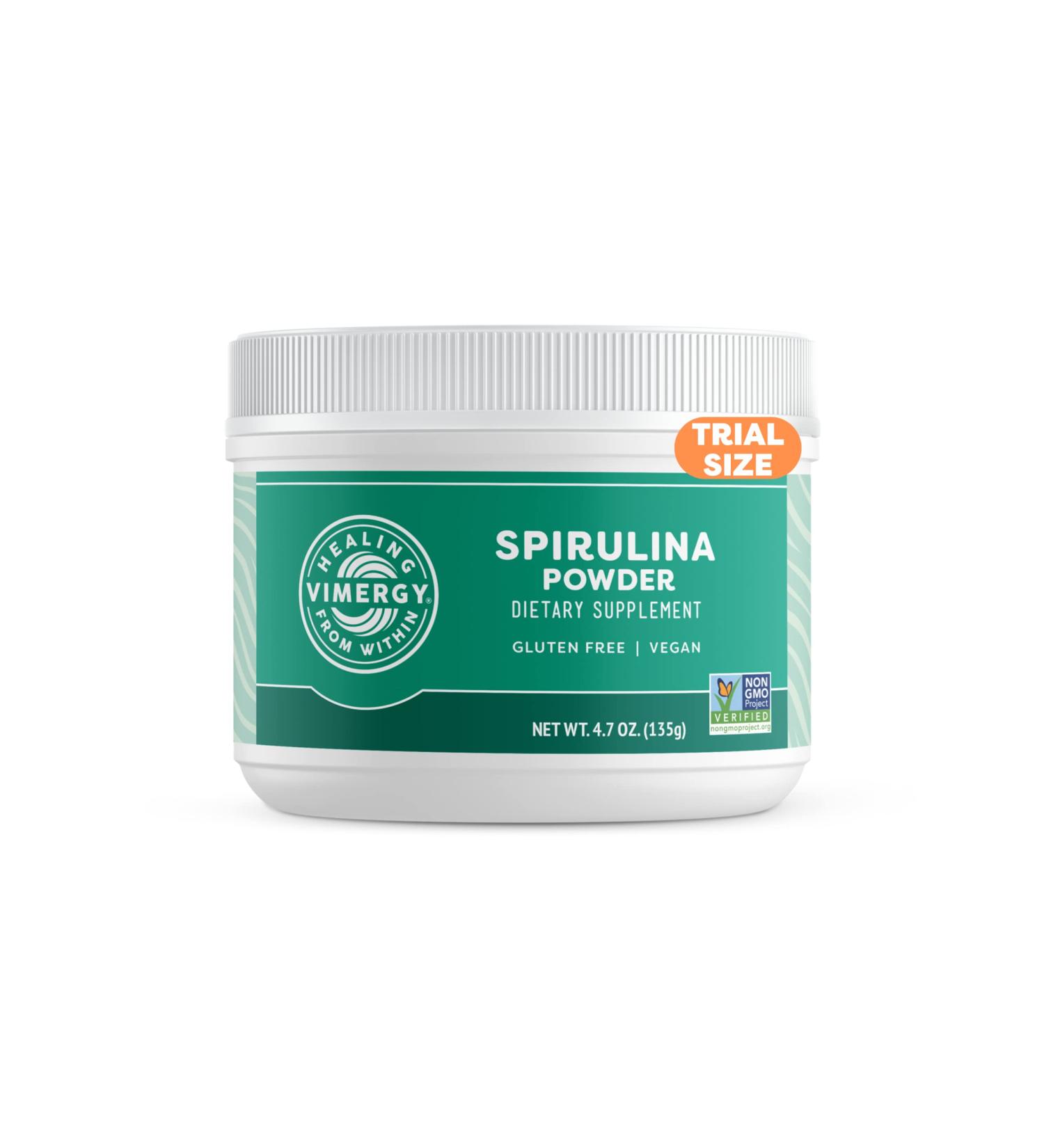Vimergy Natural Spirulina Powder Trial Size - 45 Servings | Super Greens Superfood for Smoothies & Juices - Non-GMO, Gluten-Free, Vegan & Paleo | 135g (4.76 oz) - Buy Online on GoSupps.com