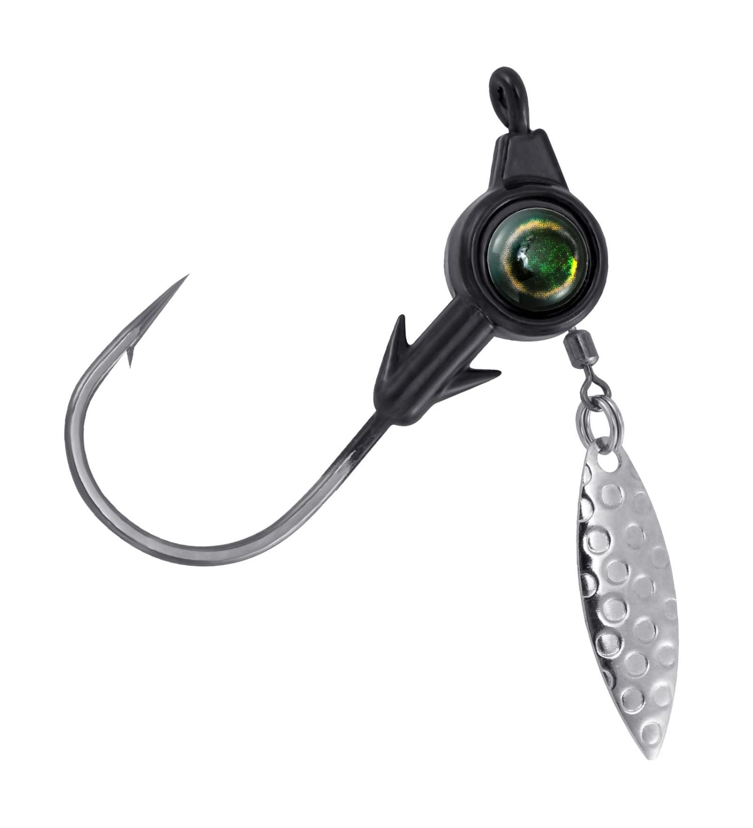 Dr.Fish 10 Pack Underspin Jigs with Mustad Hooks | Crappie Jig Heads | Willow Blade | Unpainted Jig for Saltwater/Freshwater Fishing | Bass Trout Bluegill | 1/8oz - 3/8oz | Black 1/4oz (#4/0 Hooks) - Buy Online on GoSupps.com