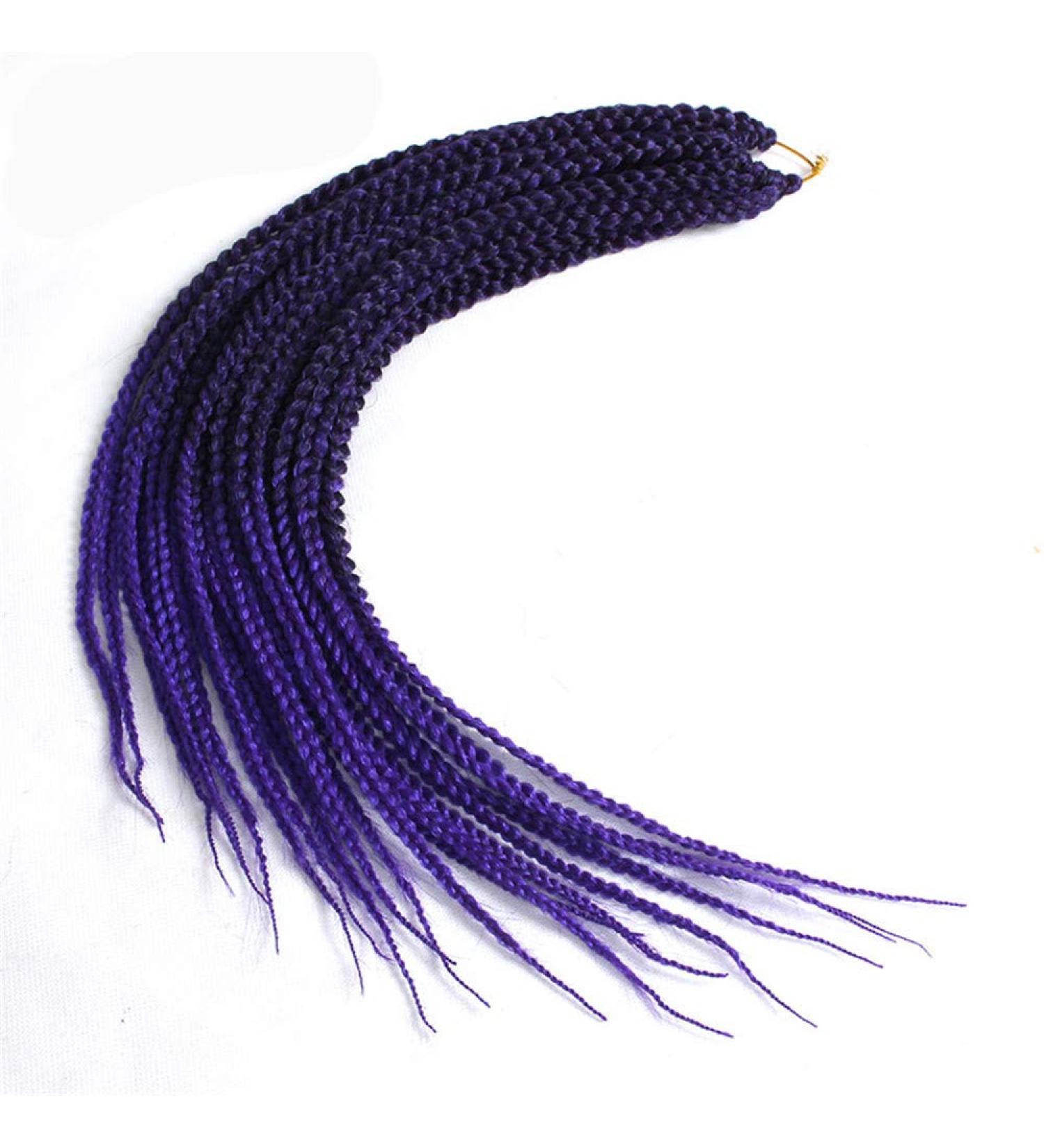 6 Packs Eunice Hair Long Braids Extensions 24 Inch - T1B/Purple Kanecalon for DIY Crochet - 100g/Pack - Buy Online on GoSupps.com
