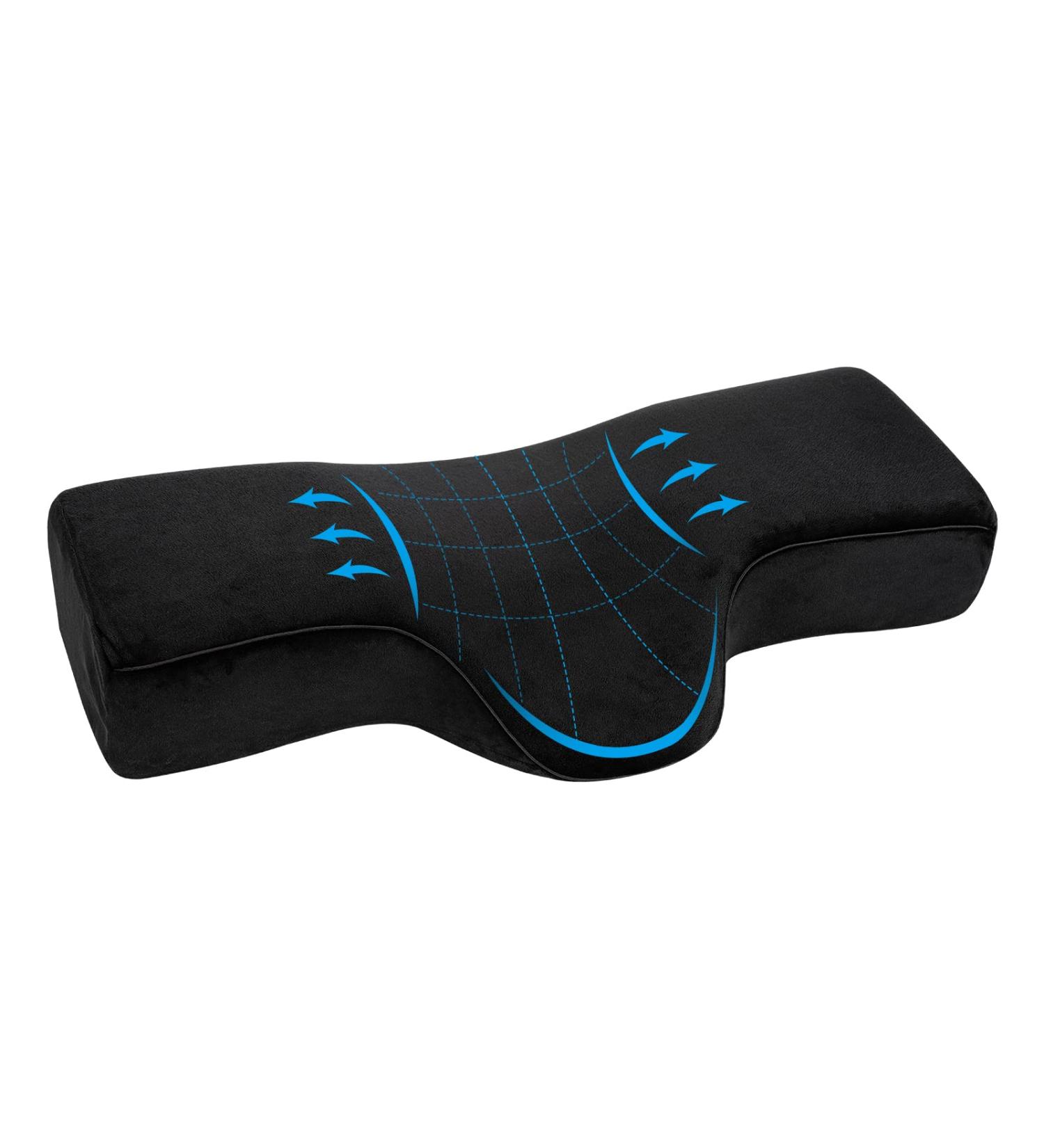 QUEWEL Memory Foam Black Lash Pillow for Comfortable Eyelash Extensions - Neck Pain Relief and Support - Buy Online on GoSupps.com
