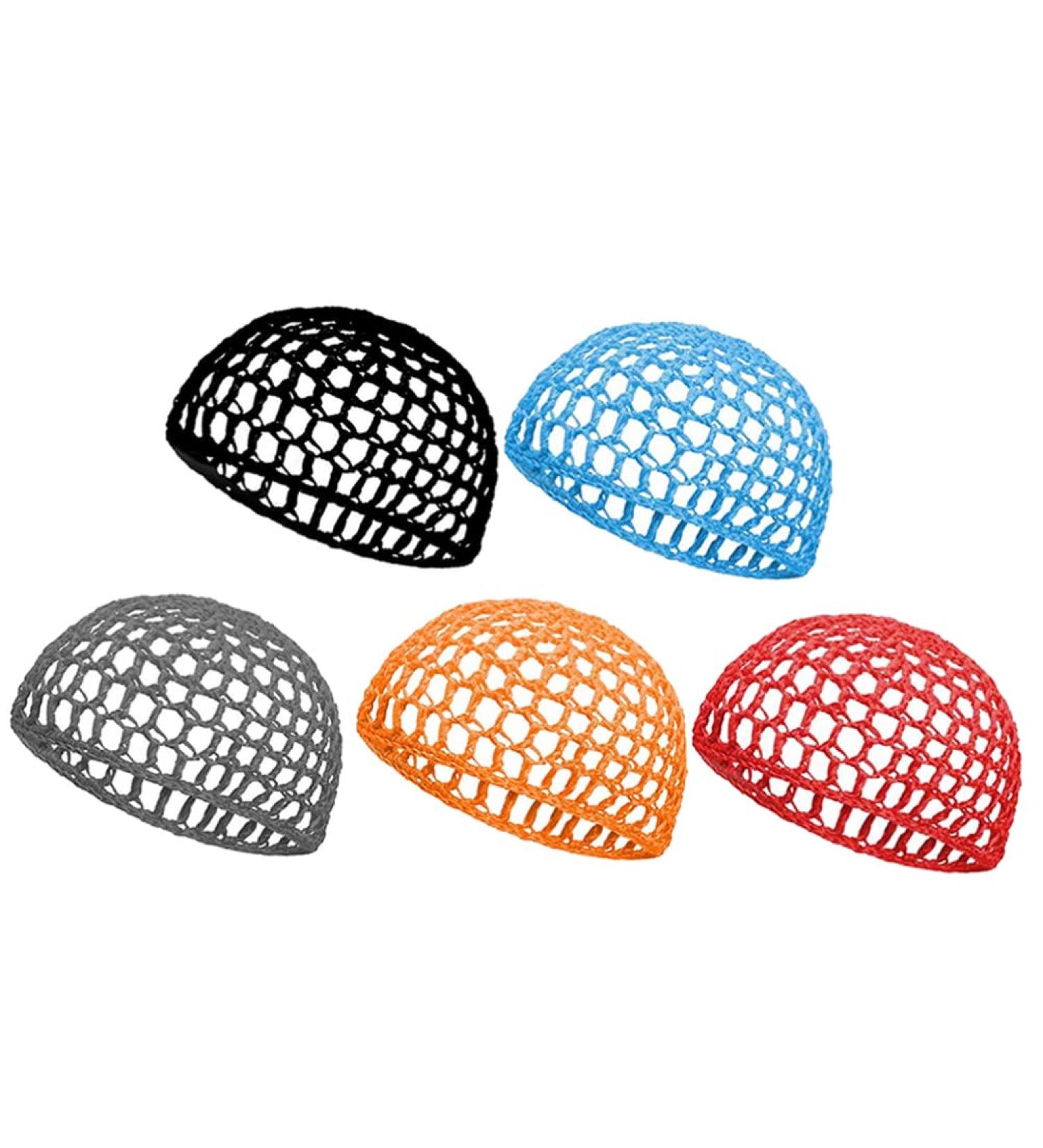 KALLORY 5Pcs Colorful Mesh Crochet Hair Net - Stylish Knit Hair Snood Cover for Women - Buy Online on GoSupps.com