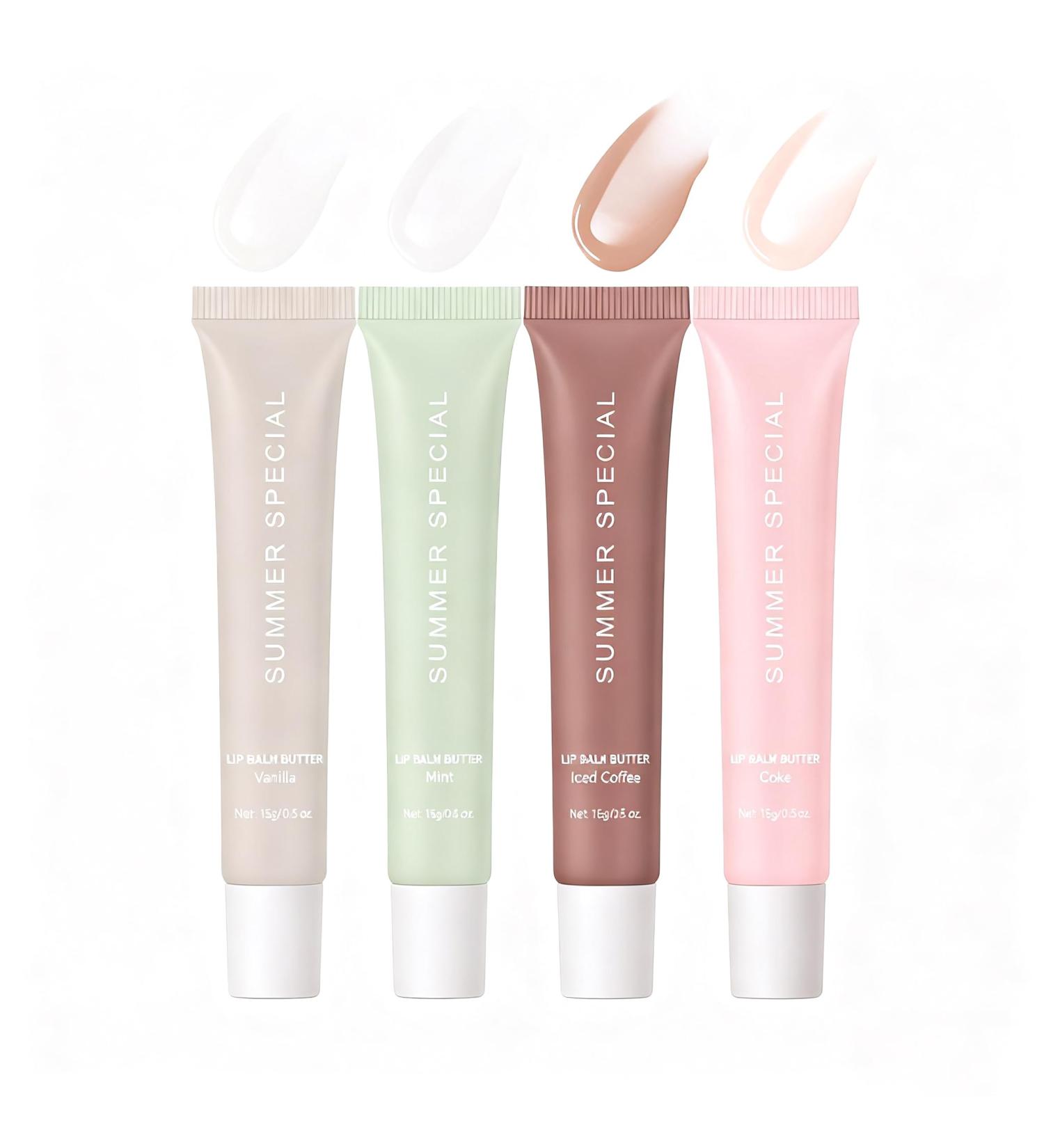YumSova 4PCS Summer Lip Gloss Lipstick Containing Natural Oils And Fruit Extracts Can Soothe And Soften Dry Lips Keep Moisture For A Long Time And Is Not Sticky (4PCS) - Buy Online on GoSupps.com