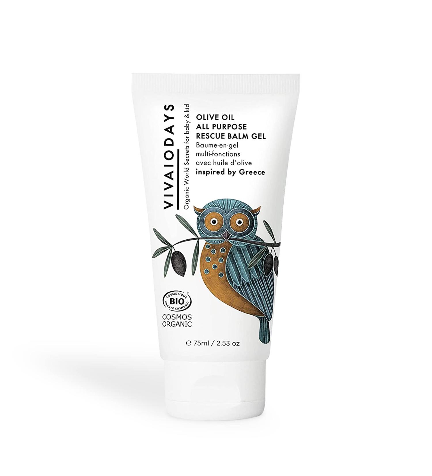 VIVAIODAYS Olive Oil Rescue Balm Gel - 100% Natural & Organic | Prevent Diaper Rash, Relieve Eczema | Face Moisturizer | COSMOS Certified | Safe for All Ages | 75ml - Buy Online on GoSupps.com