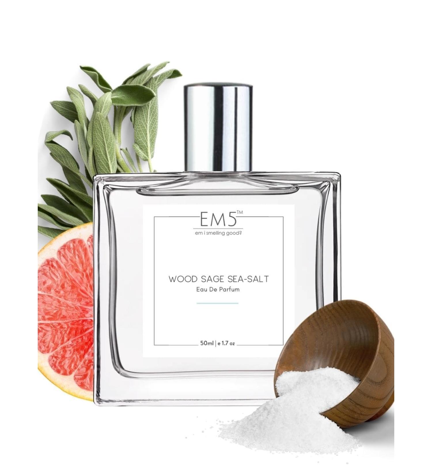 E.M5Wood Sage Sea Salt Unisex Perfume | Aromatic Musky Marine | EDP Spray for Men & Women | Strong & Long Lasting Fragrance - Buy Online on GoSupps.com