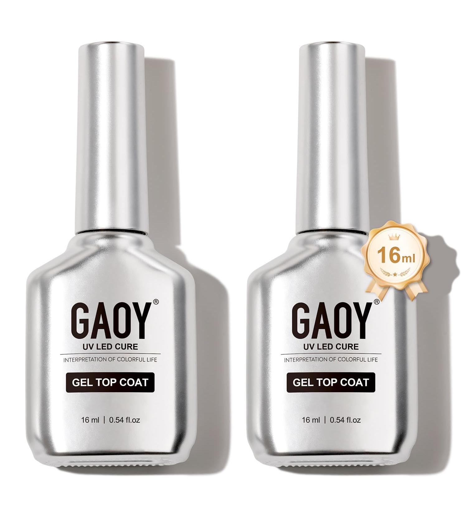 Buy GAOY 2 Pcs No Wipe Gel Top Coat 16ml - Glossy Finish UV Light Cure Gel Nail Polish - International Shipping Available - Buy Online on GoSupps.com