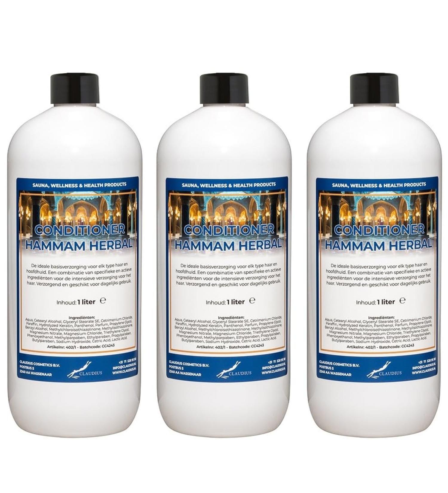 Claudius Herbal Hammam Air Conditioner 1 liter with cap - Pack of 3