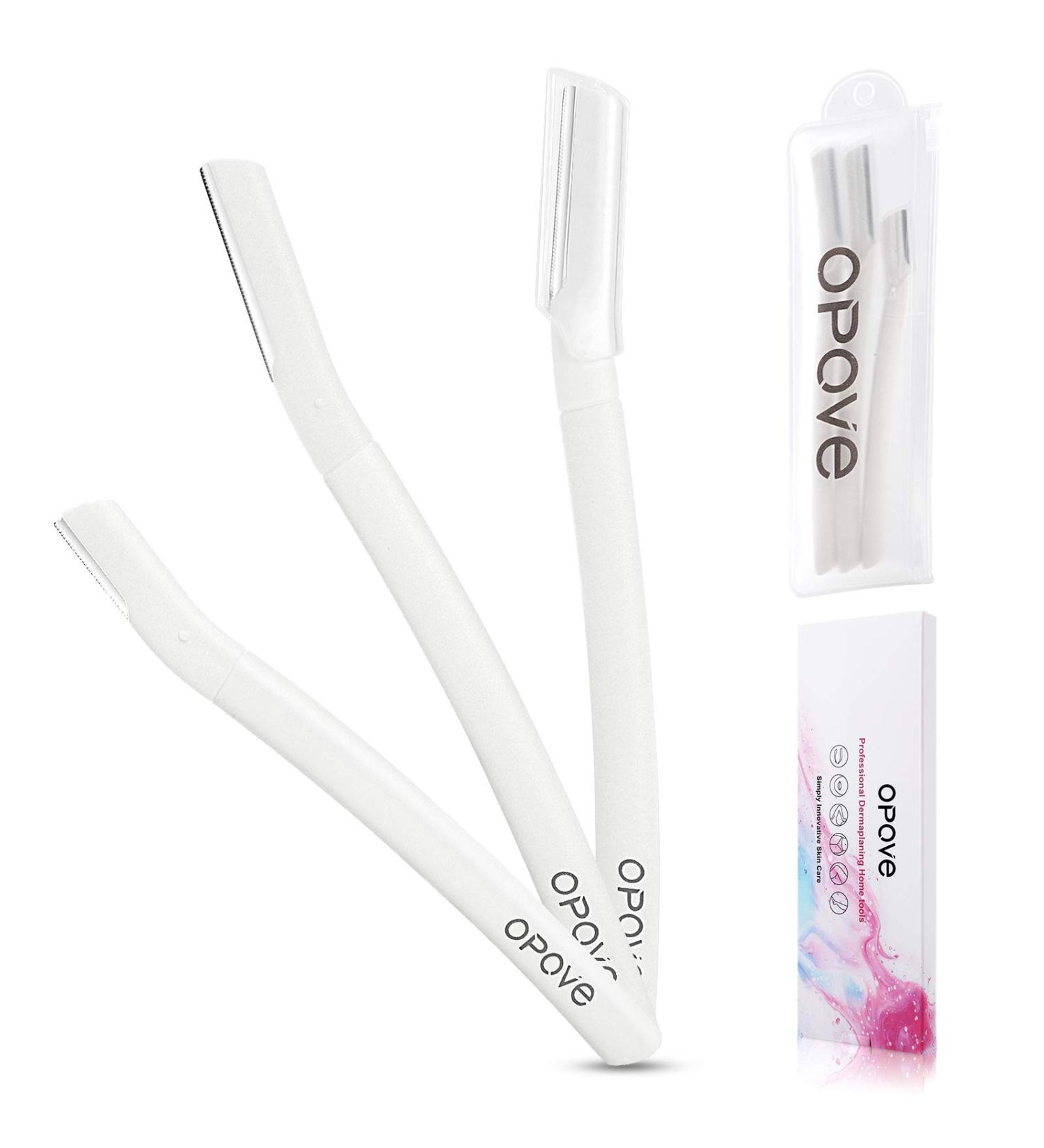 Professional Dermaplane Razor for Women | Peach Fuzz & Facial Hair Removal Tool with 3 Eyebrow Razors - Buy Online on GoSupps.com