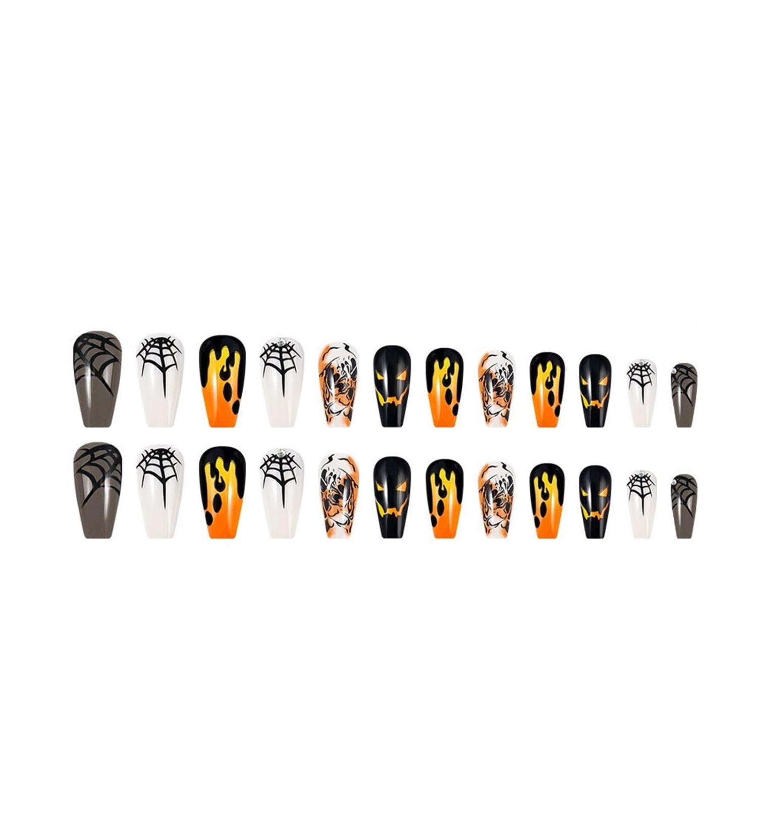 Nail stickers wearable nails spider web blood drop ghost face wearable nail stickers fake nail stickers finished nails 1 count (Pack of 1) - Buy Online on GoSupps.com