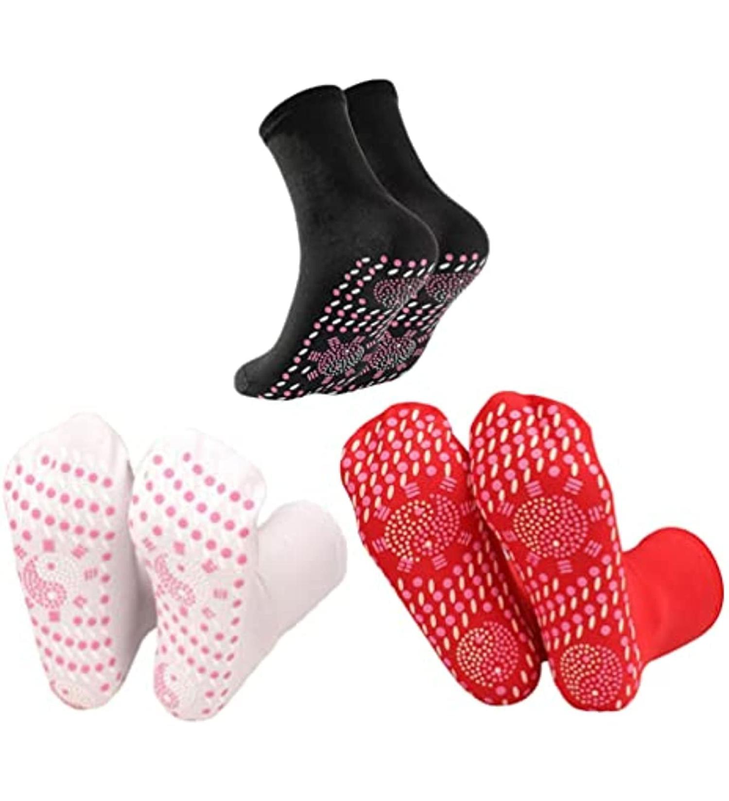 TEONEI Tourmaline Slimming Magnetic Self-Heating Health Socks - 6Pcs - Buy Online on GoSupps.com