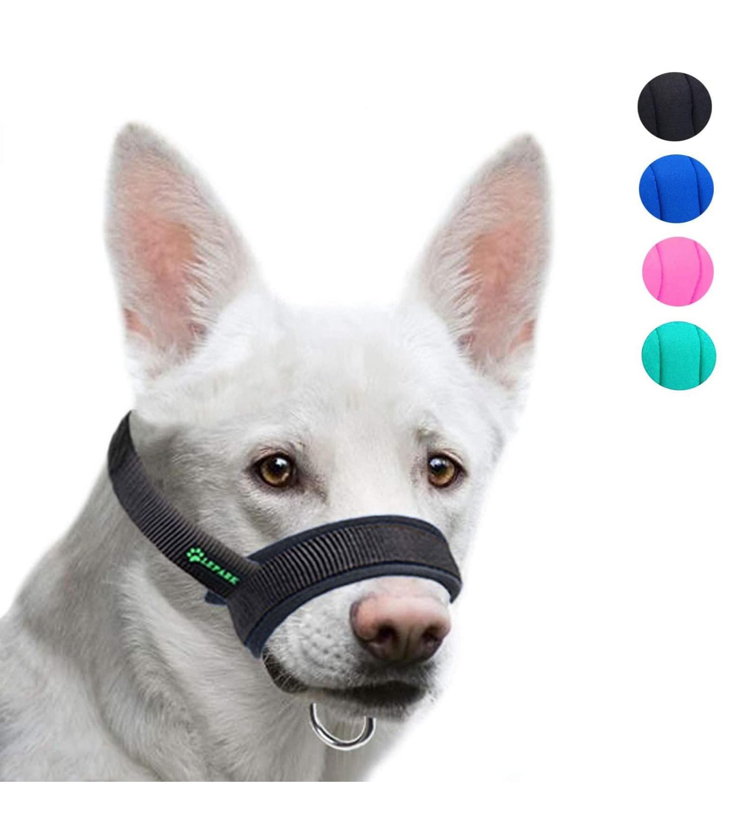 ILEPARK Adjustable Fabric Dog Muzzle - Stop Biting Barking & Chewing - Breathable & Comfortable (Large Black) - International Shipping Available - Buy Online on GoSupps.com