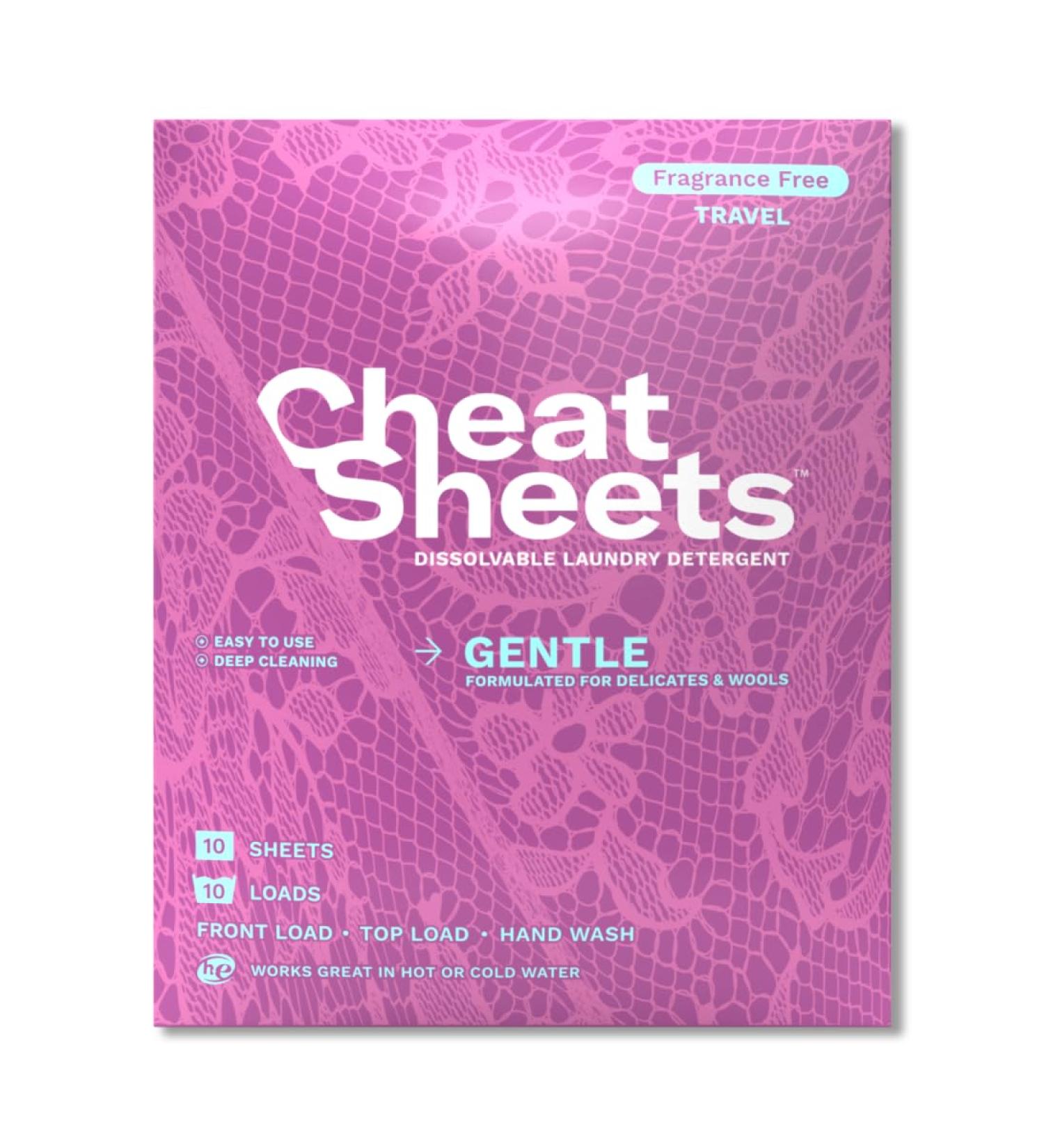 Eco-Friendly Laundry Detergent Sheets - Gentle Travel Packs (10 Loads) - Fragrance Free Liquidless Perfect for Lingerie & Wool - Buy Online on GoSupps.com