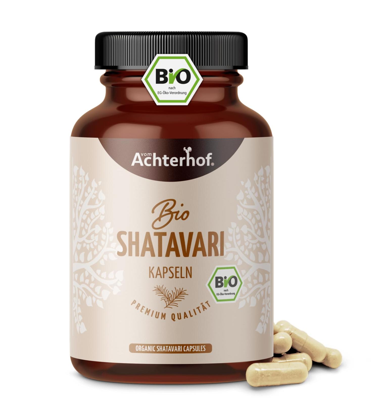 Organic Shatavari Capsules 500mg - 160 Vegan Capsules | 100% Pure Natural | Laboratory Tested | Ayurveda for Women | Achterhof Quality - Buy Online on GoSupps.com