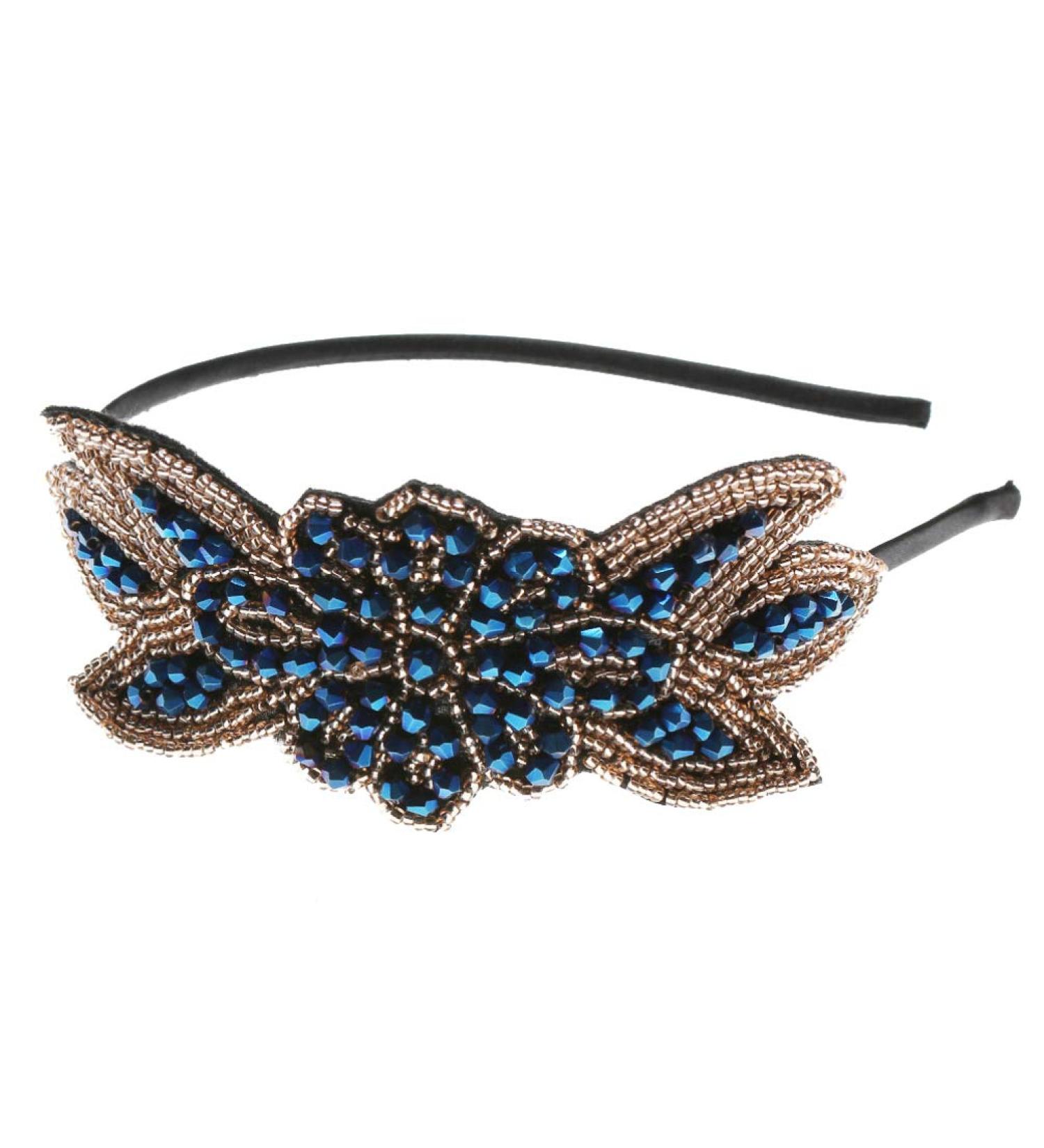 Beaupretty Beaded Flapper Headband Vintage 1920s Headpiece Performance Hair Accessory for Party Wedding Anniversary(Blue) - Buy Online on GoSupps.com