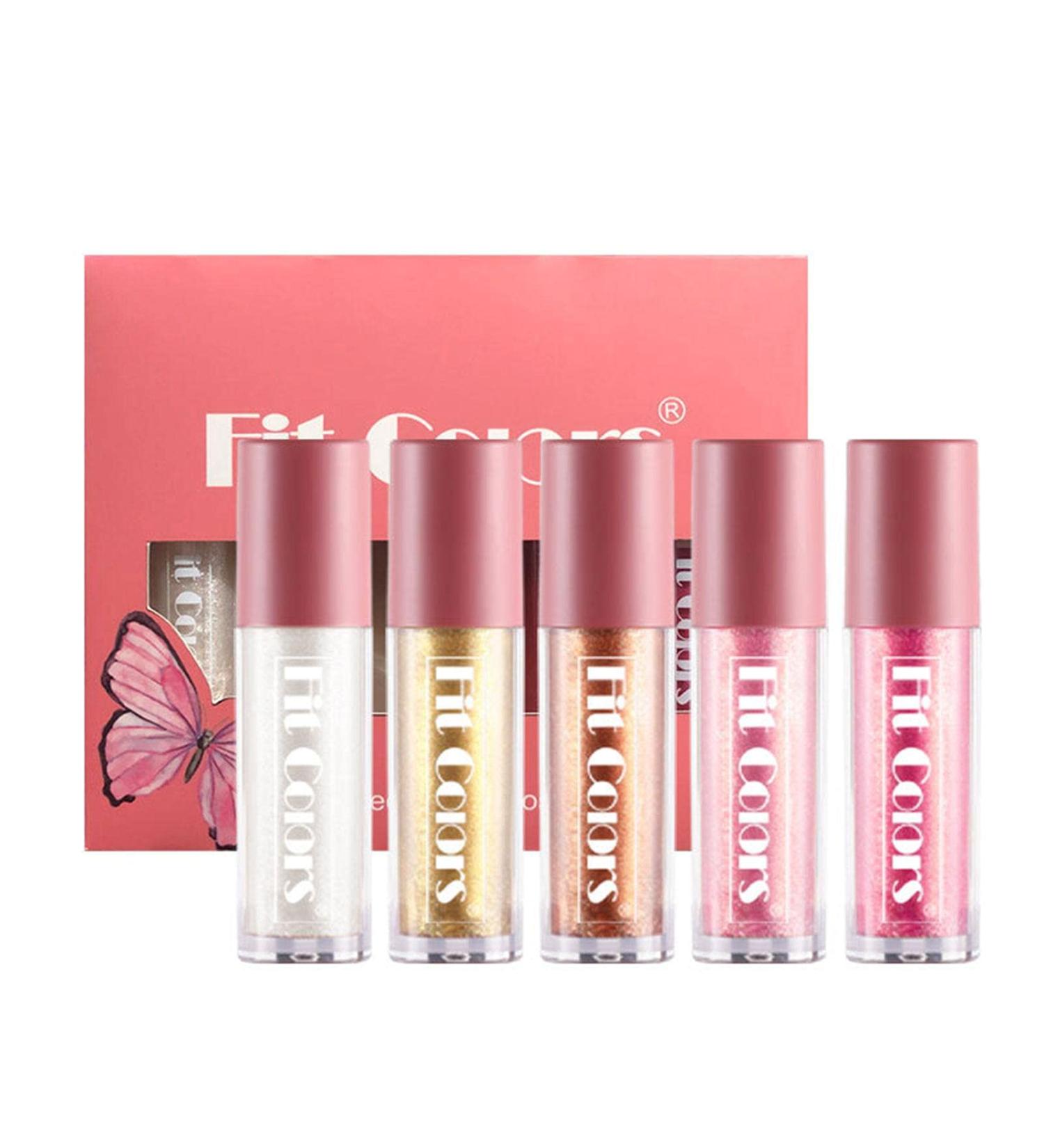 Nictules 5 Colors Lip Gloss Set Makeup Set with Liquid Lipstick Moisturizer Nonstick Cup Lip Gloss Waterproof NonFade Attractive Cosmetics Charming Note Makeup - Buy Online on GoSupps.com