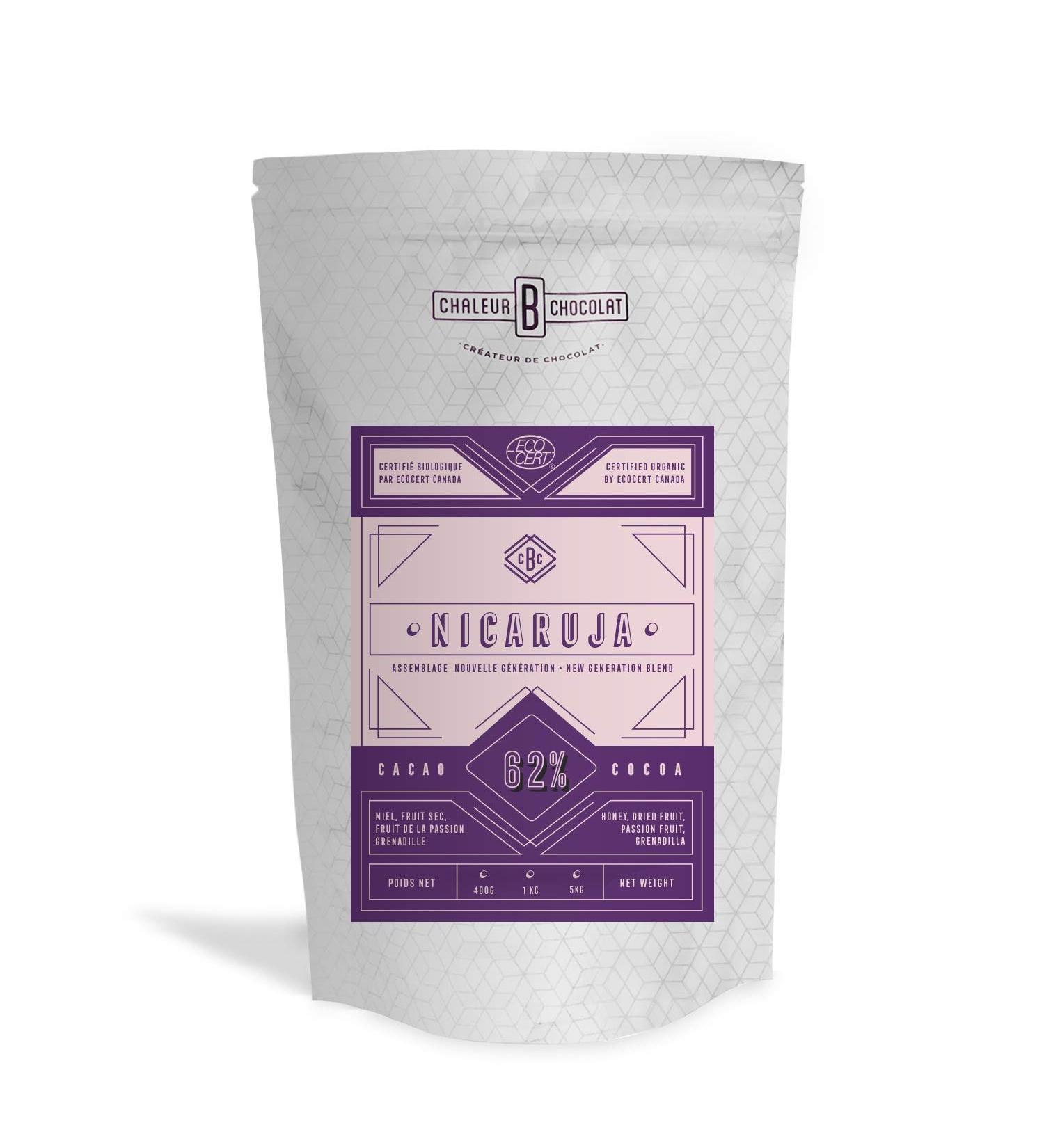 Handcrafted Organic Chocolate Chips - Nicaruja 62% Cocoa - 1kg - Chaleur B Chocolat - Buy Online on GoSupps.com