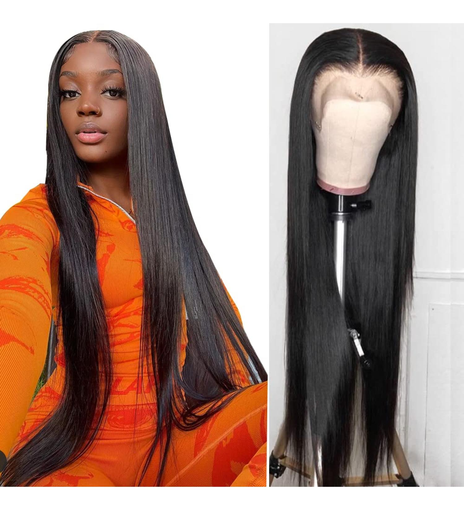32 inch Brazilian Virgin Straight Lace Front Wig - 180% Density HD Lace Front Wig for Black Women - Buy Online on GoSupps.com