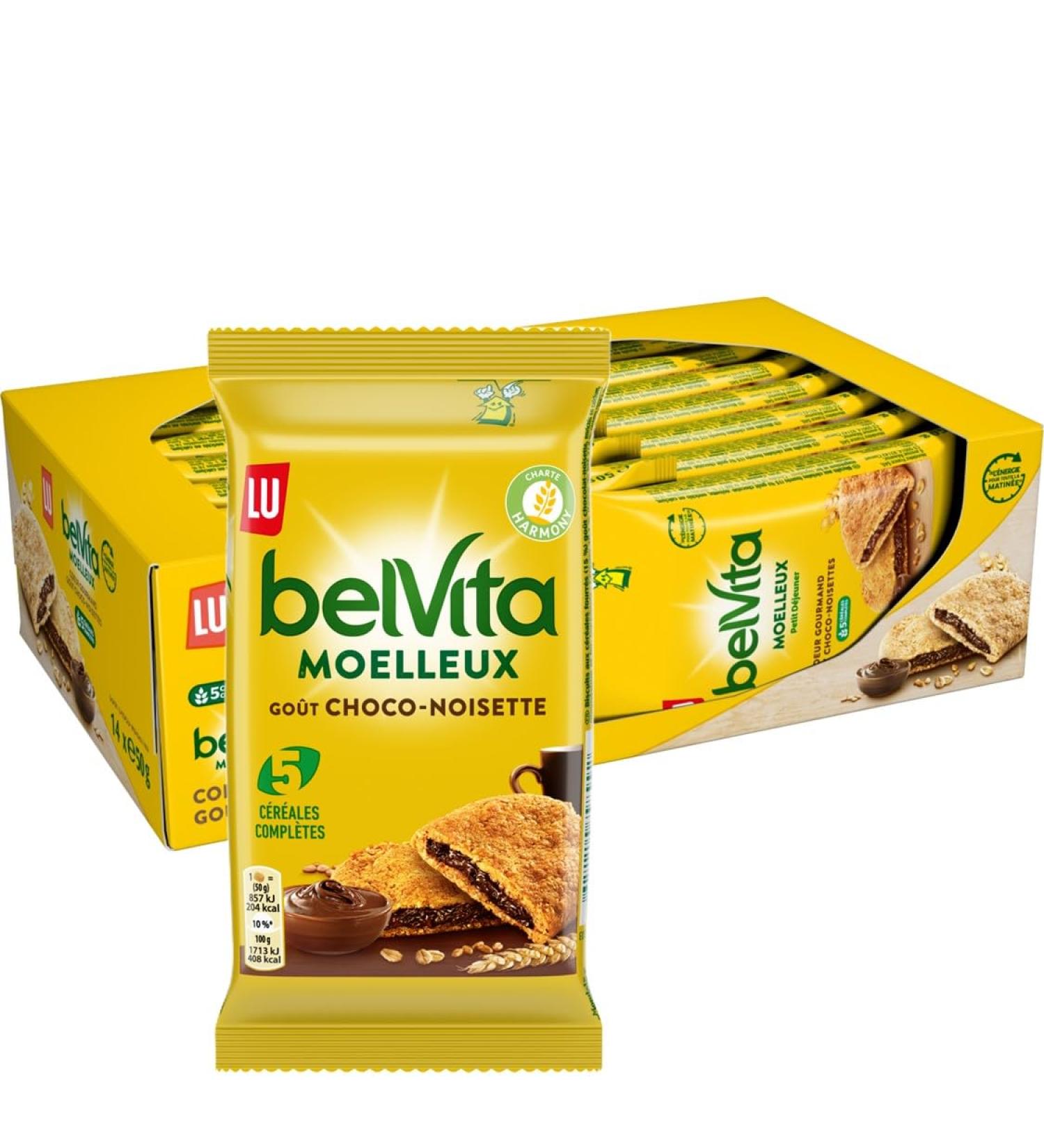 LU BELVITA - Soft Breakfast Gourmet Heart with Chocolate Hazelnuts - Biscuit with 5 Whole Grains Individual Sachets - Buy Online on GoSupps.com