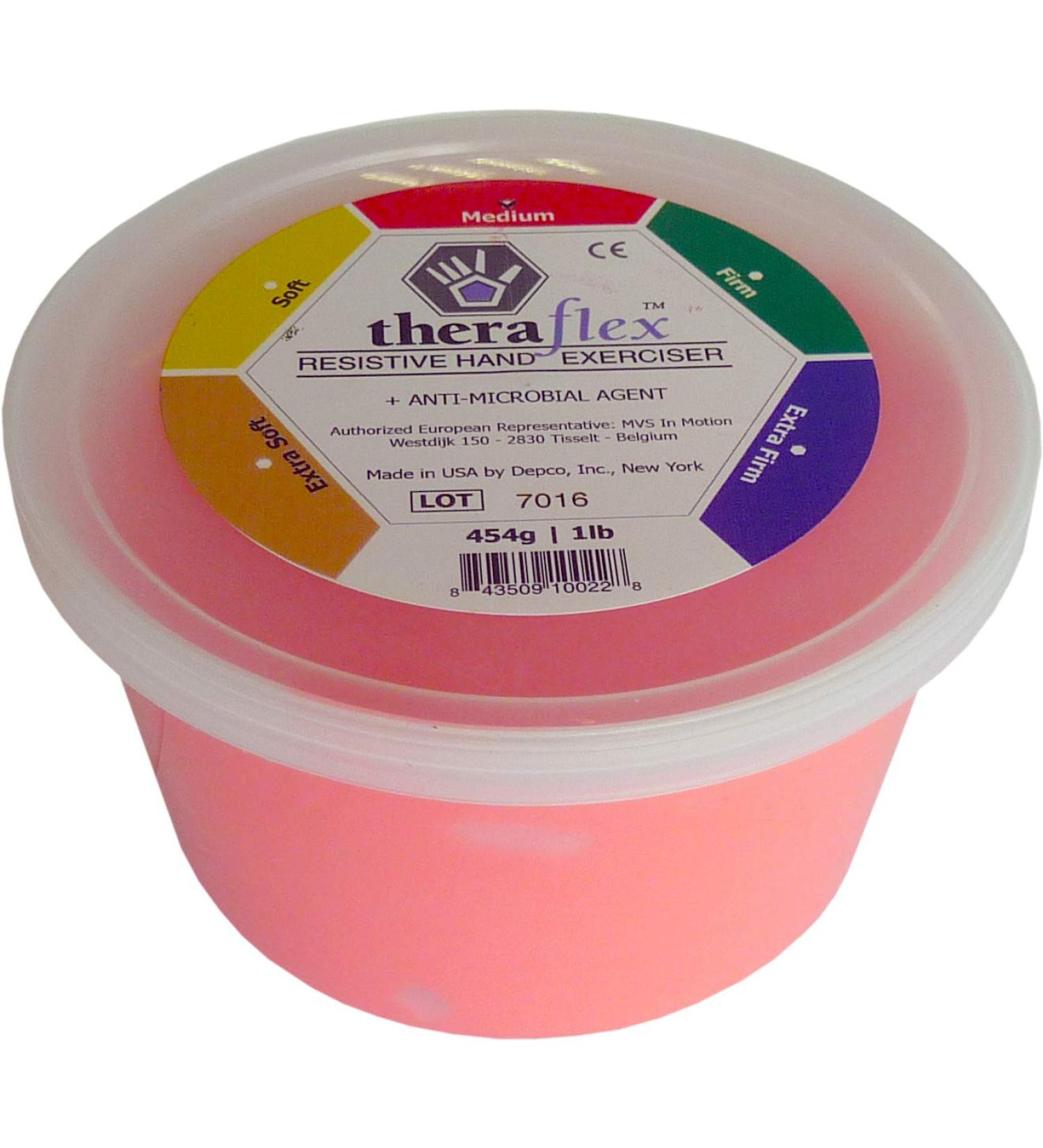 Theraflex Therapy Putty 454 g | Medium | Red | Hand Exercise Clay 454 Gramm Red - Medium
