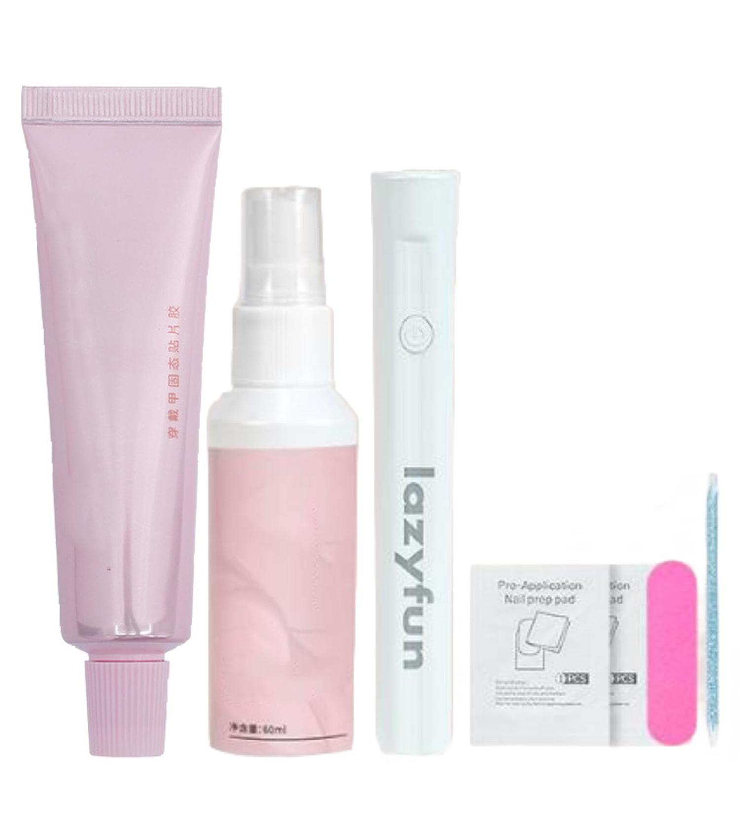 GeRRiT Lazyfun Value Set Solid Glue Multifunctional Nail Art Tool Nail Glue Super Strong Nail Glue for Nail Extension (Glue + Remover + Nail Lamp) Four Piece Set - Buy Online on GoSupps.com