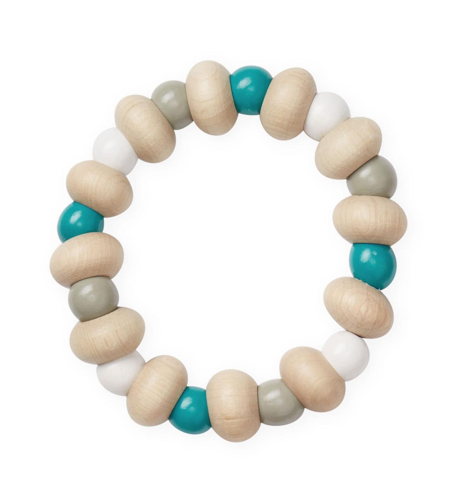 Cam Cam Copenhagen Movable Wooden Teething Ring - Baby Teether Toy in Blue - Safe & Natural Teething Relief for Infants - Buy Online on GoSupps.com