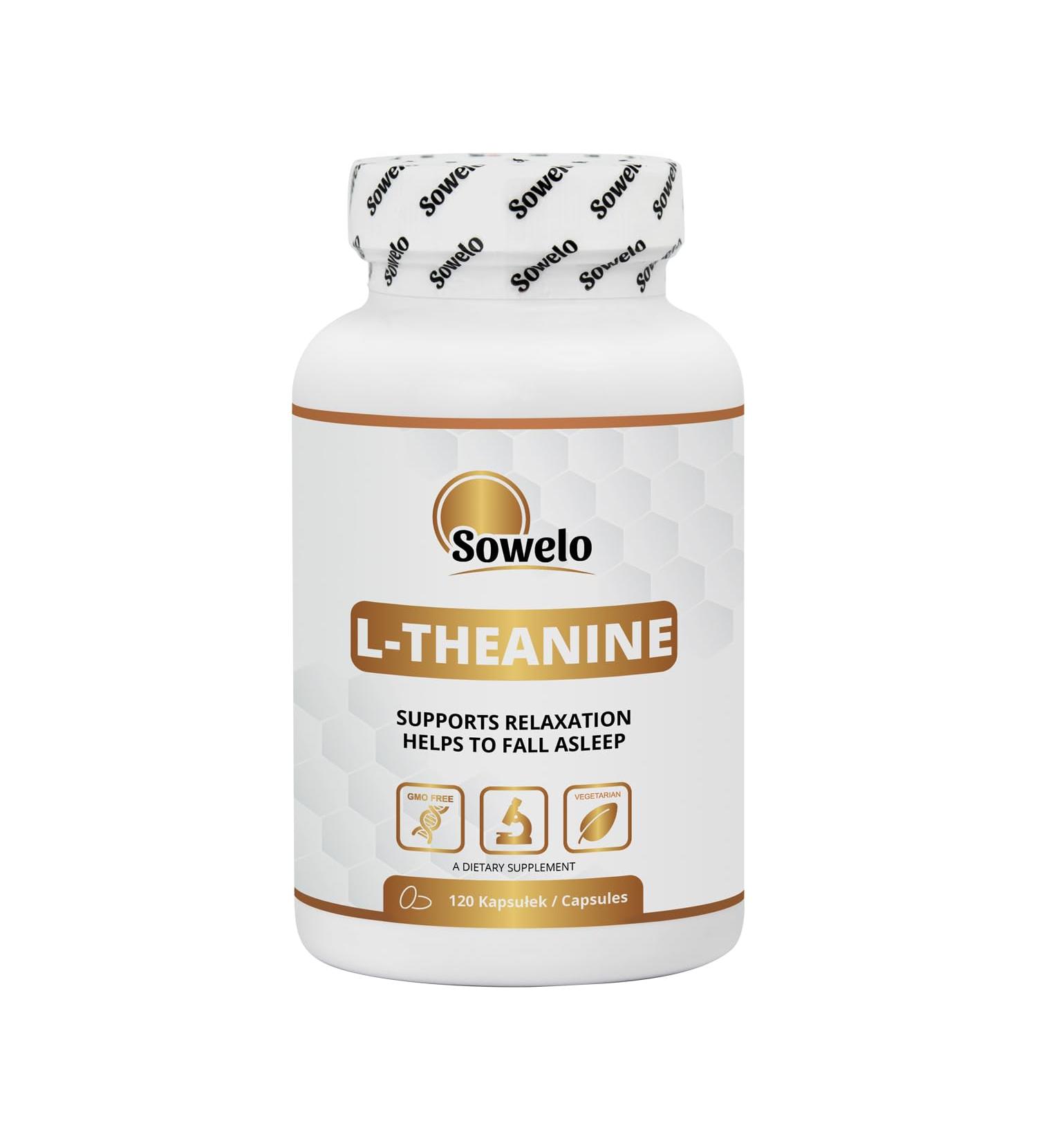  SOWELO L-Theanine | 200 mg | Vegan Friendly Theanine | Food Supplement | Amino Acid | 120 Capsules - Buy Online on GoSupps.com