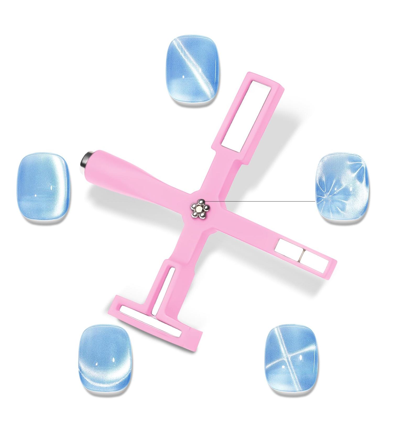 MIZHSE 5 in 1 Cat Eye Nail Magnet Tool | Multi-Function Magnetic Stick for 3D Nail Art | DIY & Salon Essential | Pink - Buy Online on GoSupps.com
