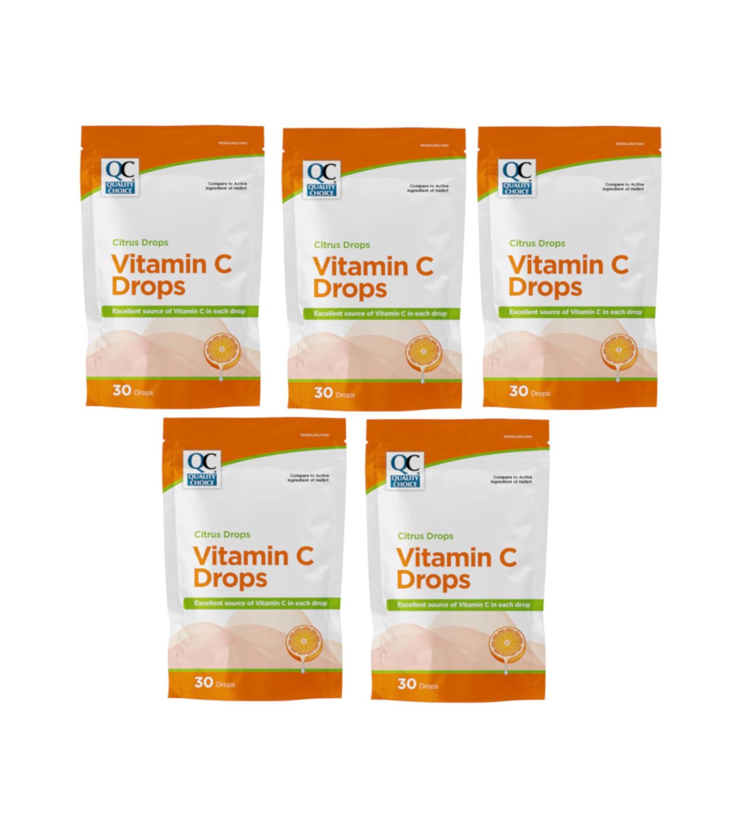 Quality Choice Citrus Drops Vitamin C Immune System Support 30 Count - 5 Pack - Buy Online on GoSupps.com