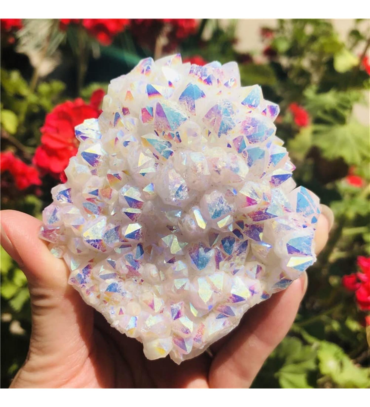 Natural Crystal Rough 150-180g White aQuartz Point Electroplated Cluster Can be Used for - Buy Online on GoSupps.com