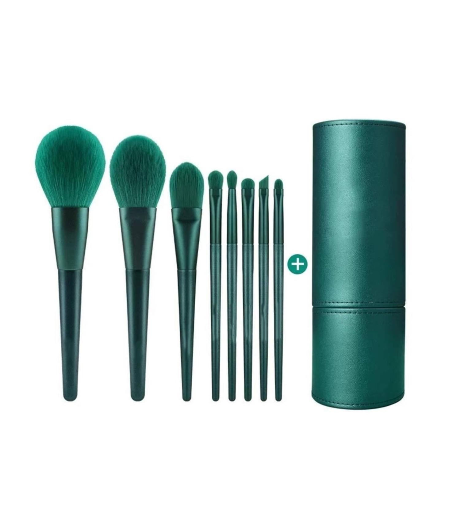 Super Soft 8-Piece Makeup Brush Set for Beginners - Travel-Friendly & Gift-Ready Green Makeup Tools - Buy Online on GoSupps.com
