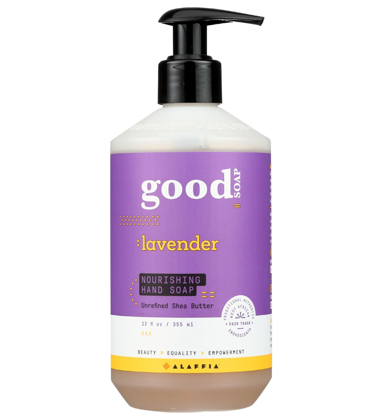 ALAFFIA Good Soap Lavender Hand Soap - Natural Moisturizing 12oz | Shop Internationally - Buy Online on GoSupps.com