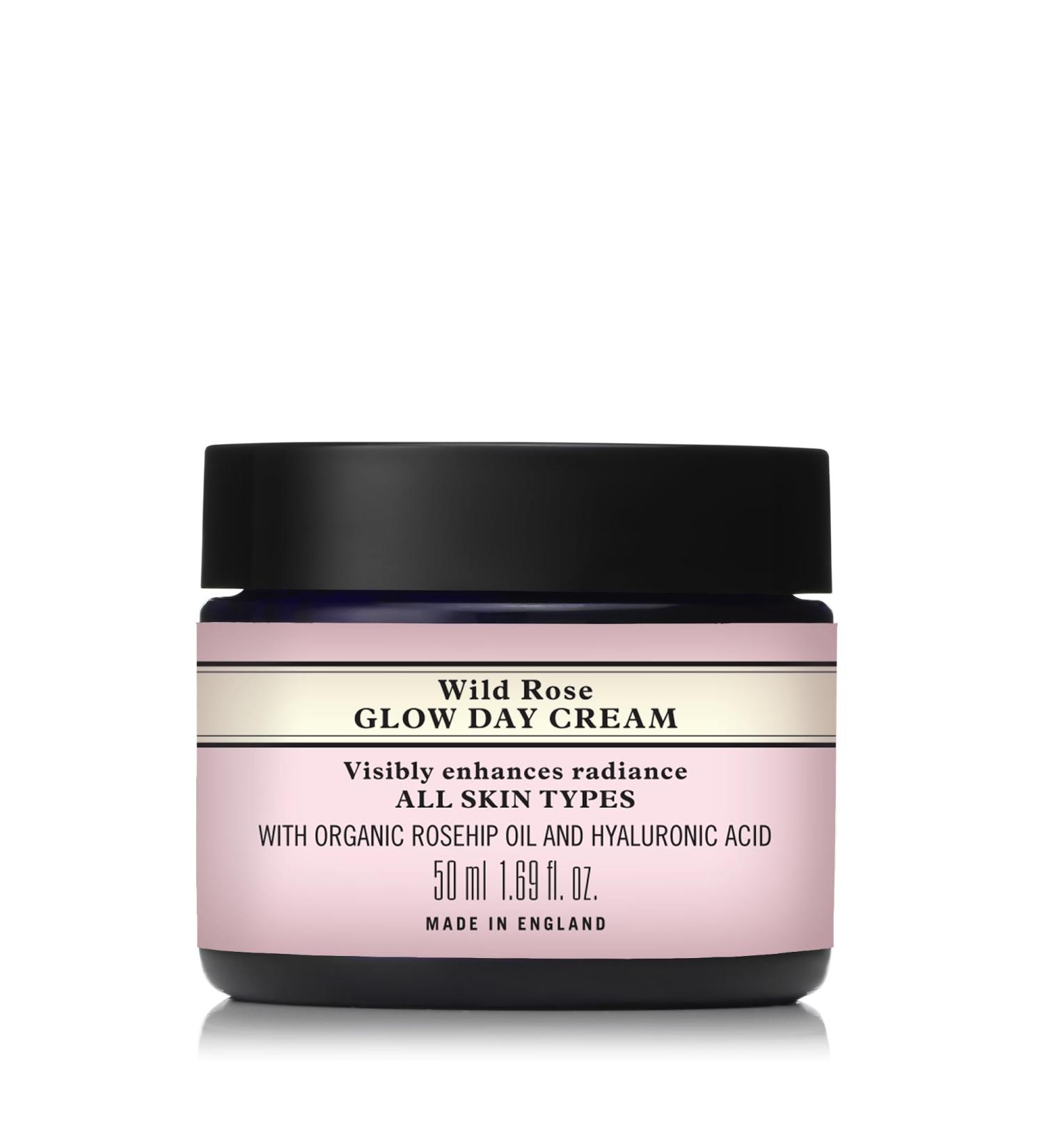 Neal's Yard Wild Rose Glow Day Cream Hydrating & Revitalizing with Hyaluronic Acid Moisturizes Smooths & Plumps 50 mL - Buy Online on GoSupps.com
