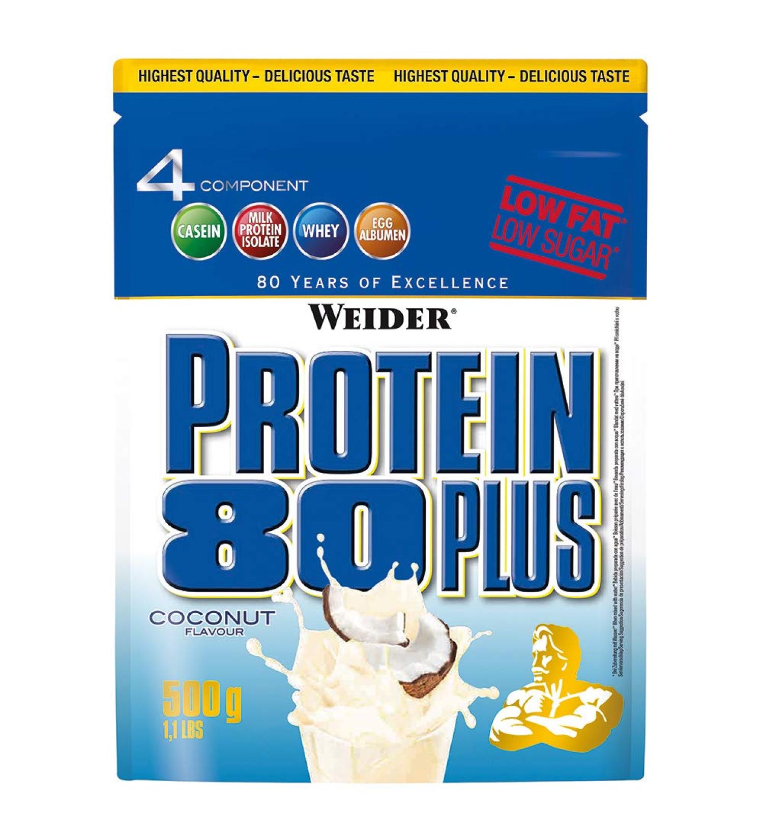 Weider Protein 80 Plus 2-Pack 500g Bags - Coconut Flavor | International Shipping Available - Buy Online on GoSupps.com