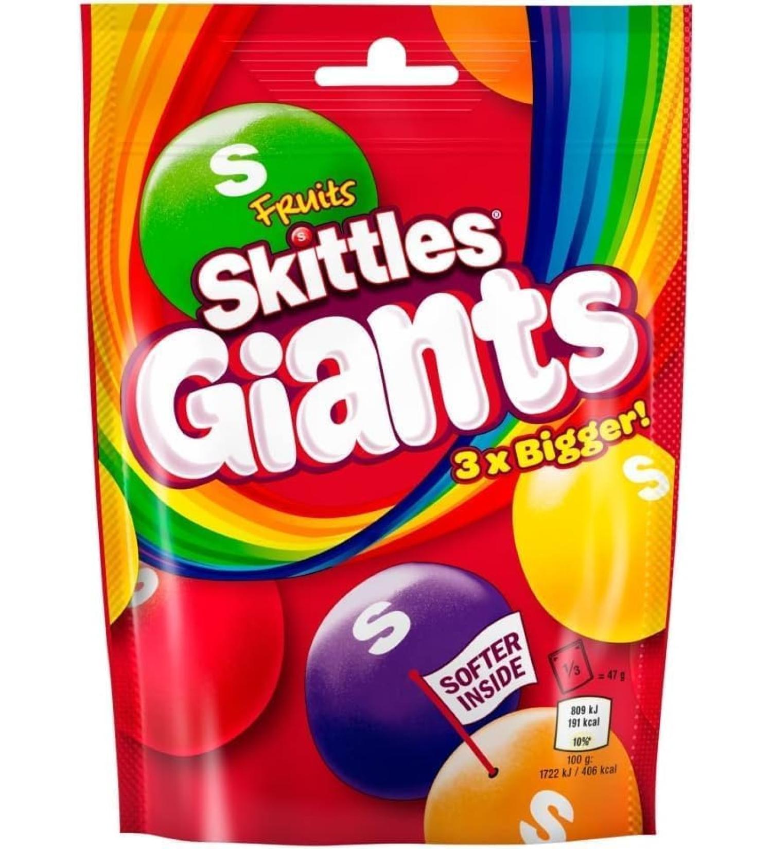 3 x Skittles Giant Crazy Sour Vegan Sweets 132G Delicious Tasty And Twisty Treat Gift Hamper For Birthday Christmas Sold By Kidzbuzz - Buy Online on GoSupps.com