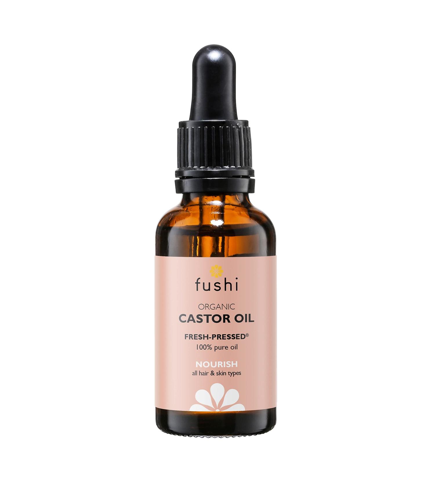 Fushi Organic Castor Oil - 30ml 100% Pure Cold & Fresh-Pressed For Dry Skin & Hair Growth Eyelashes & Eyebrows Hexane Free Food-grade for inner health Sustainably Sourced - Buy Online on GoSupps.com