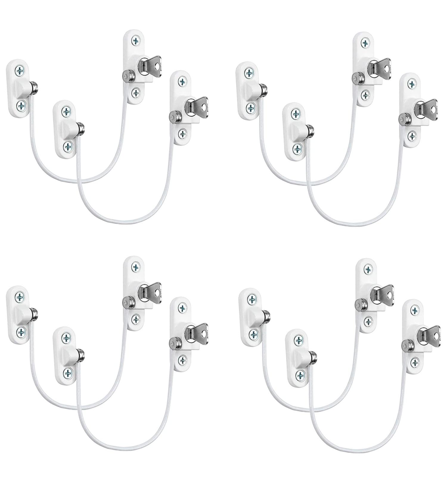 8 Pcs Window Restrictor Locks for Kids Window Restrictors UPVC Baby Security Window Locks with Screws Keys for Baby Child Children Safety Window Locks Door Locks for Home Public School and Commercial 8pcsWhite - Buy Online on GoSupps.com