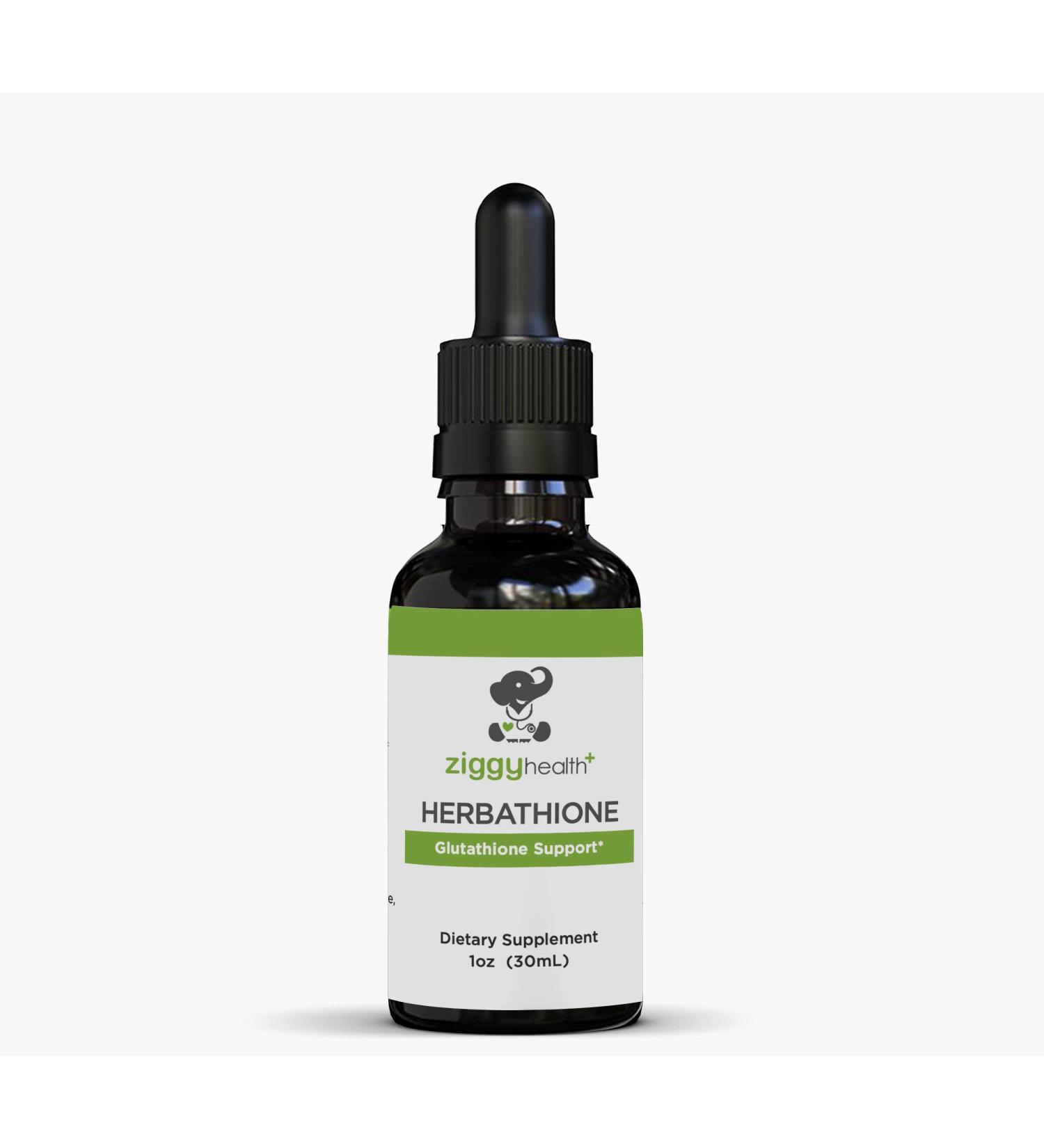 Ziggy Health Herbathione Organic Tincture - Glutathione Supplement for Immune Support Liver Detox & Antioxidant Boost - Gluten Free 1oz - Buy Online on GoSupps.com