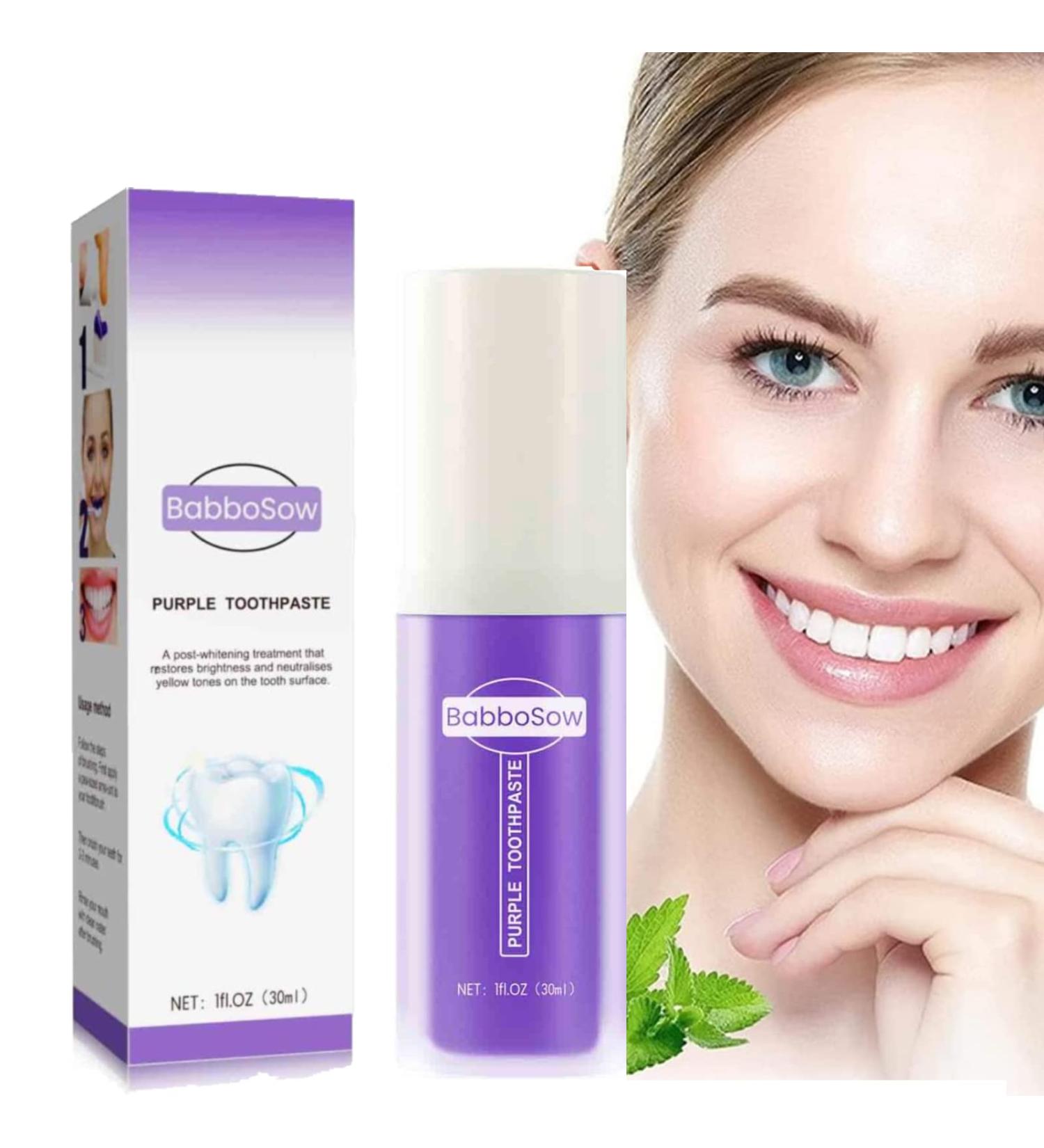 Ultra Bright Purple Toothpaste - Teeth Whitening & Stain Removal | Tooth Colour Corrector for a Brighter Smile (1PC) - Buy Online on GoSupps.com